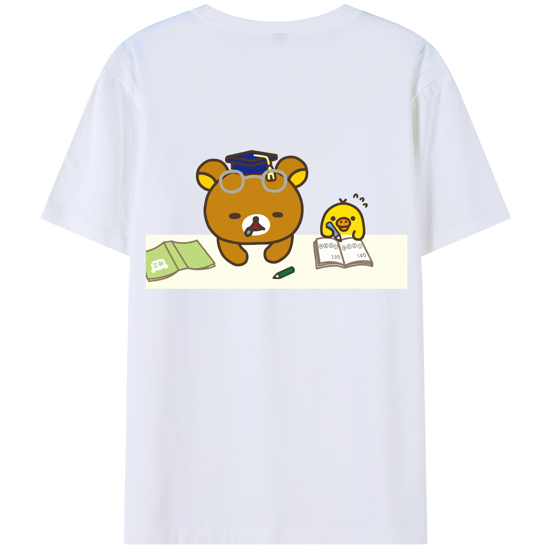 （画像用） リラックマ リラックマ キイロイトリ Rilakkuma Korilakkuma Kiiroitori レディース半袖Tシャツ(バックプリント)