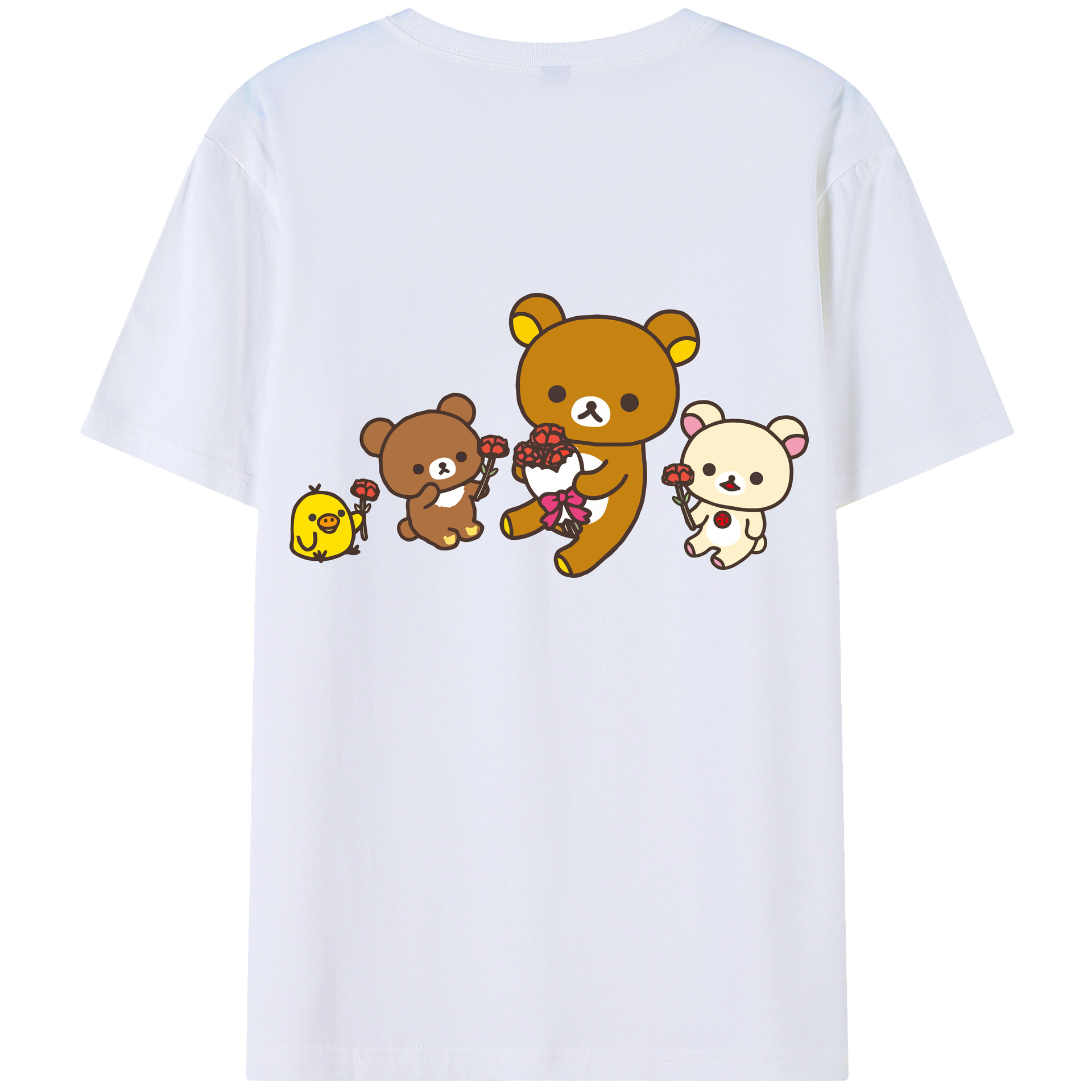 （画像用） リラックマ リラックマ キイロイトリ Rilakkuma Korilakkuma Kiiroitori レディース半袖Tシャツ(バックプリント)