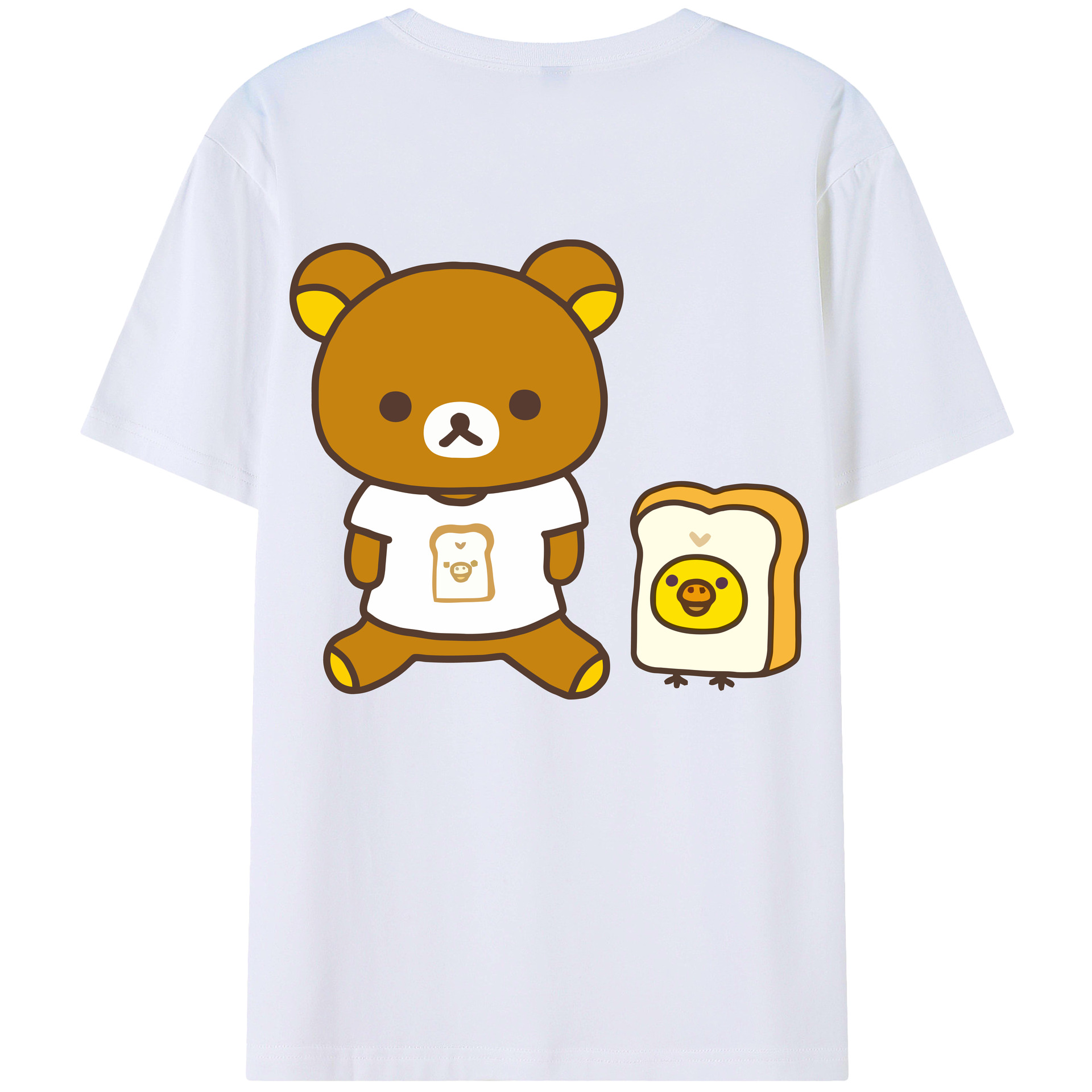 （画像用） リラックマ リラックマ キイロイトリ Rilakkuma Korilakkuma Kiiroitori レディース半袖Tシャツ(バックプリント)