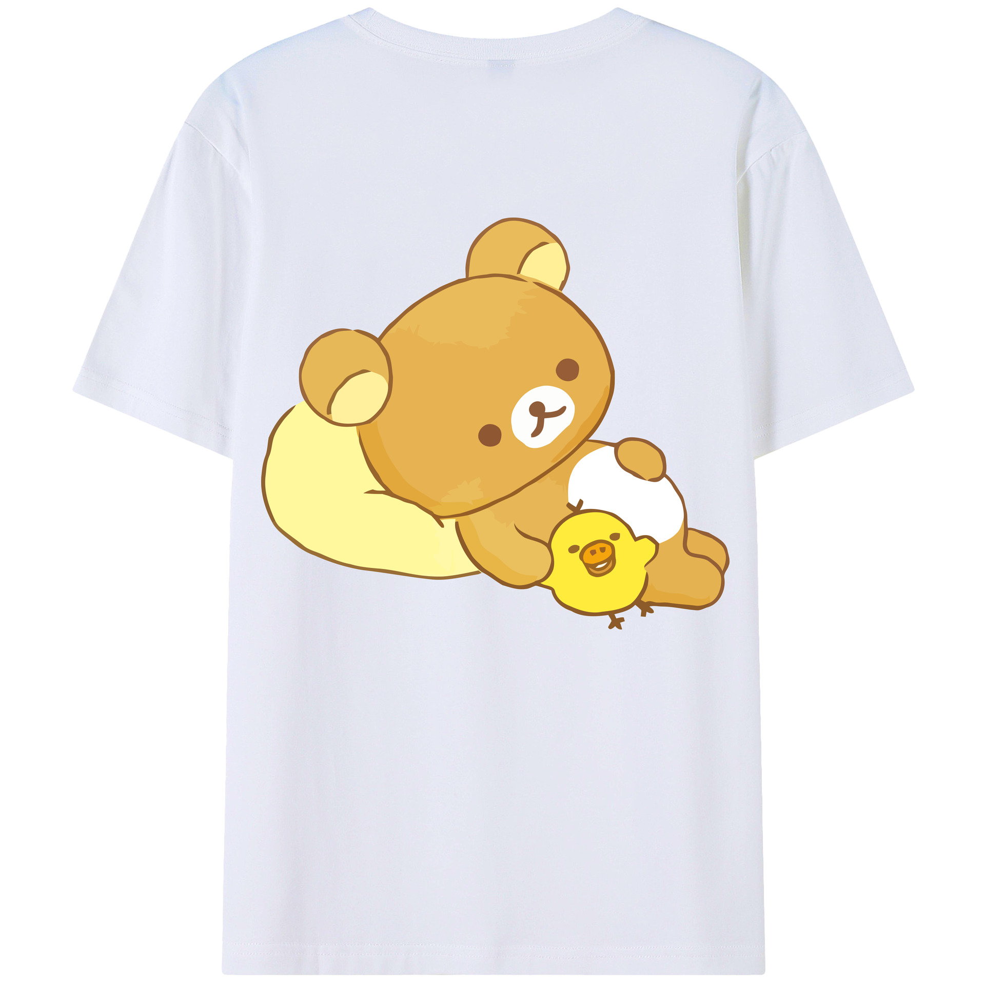 （画像用） リラックマ リラックマ キイロイトリ Rilakkuma Korilakkuma Kiiroitori レディース半袖Tシャツ(バックプリント)