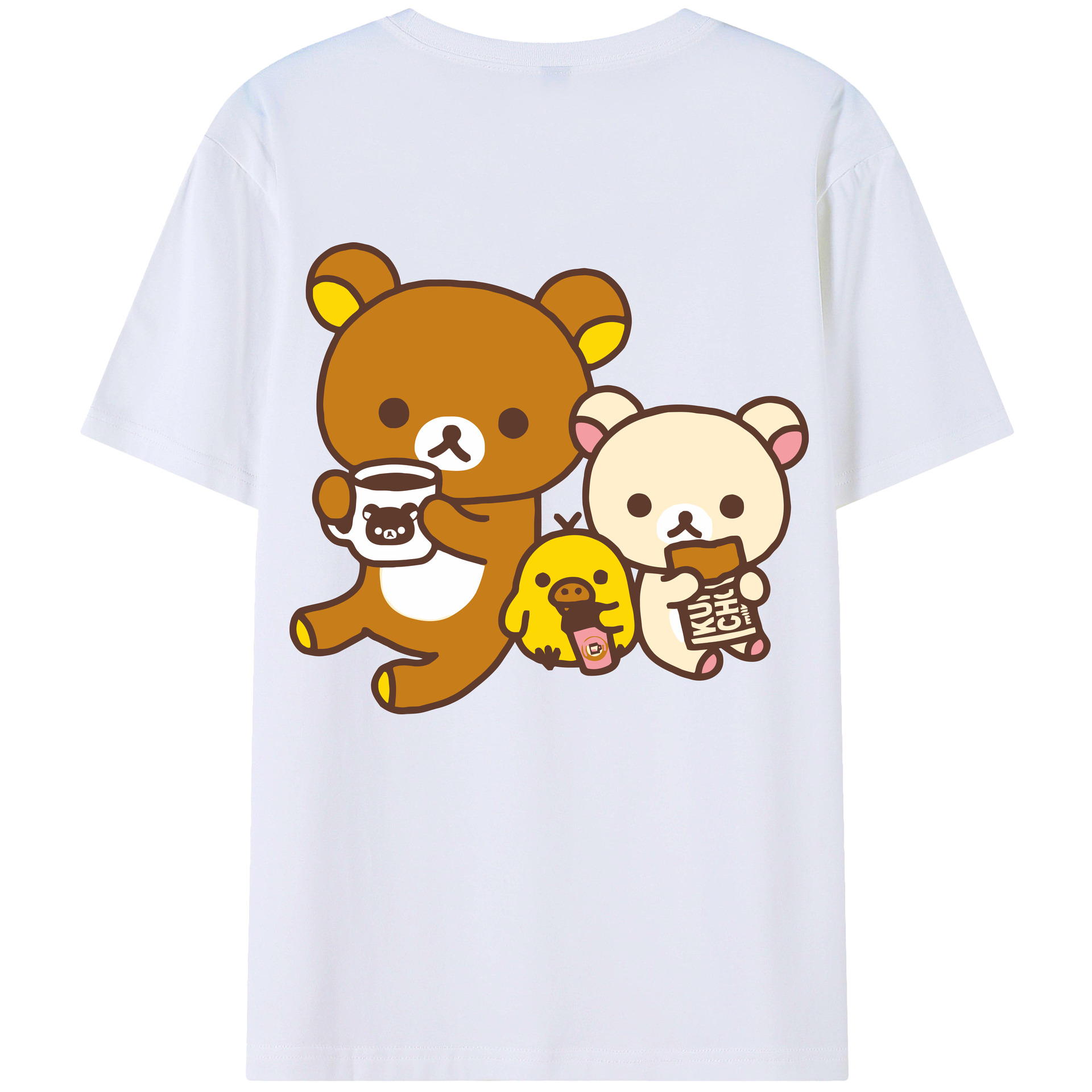 （画像用） リラックマ リラックマ キイロイトリ Rilakkuma Korilakkuma Kiiroitori レディース半袖Tシャツ(バックプリント)