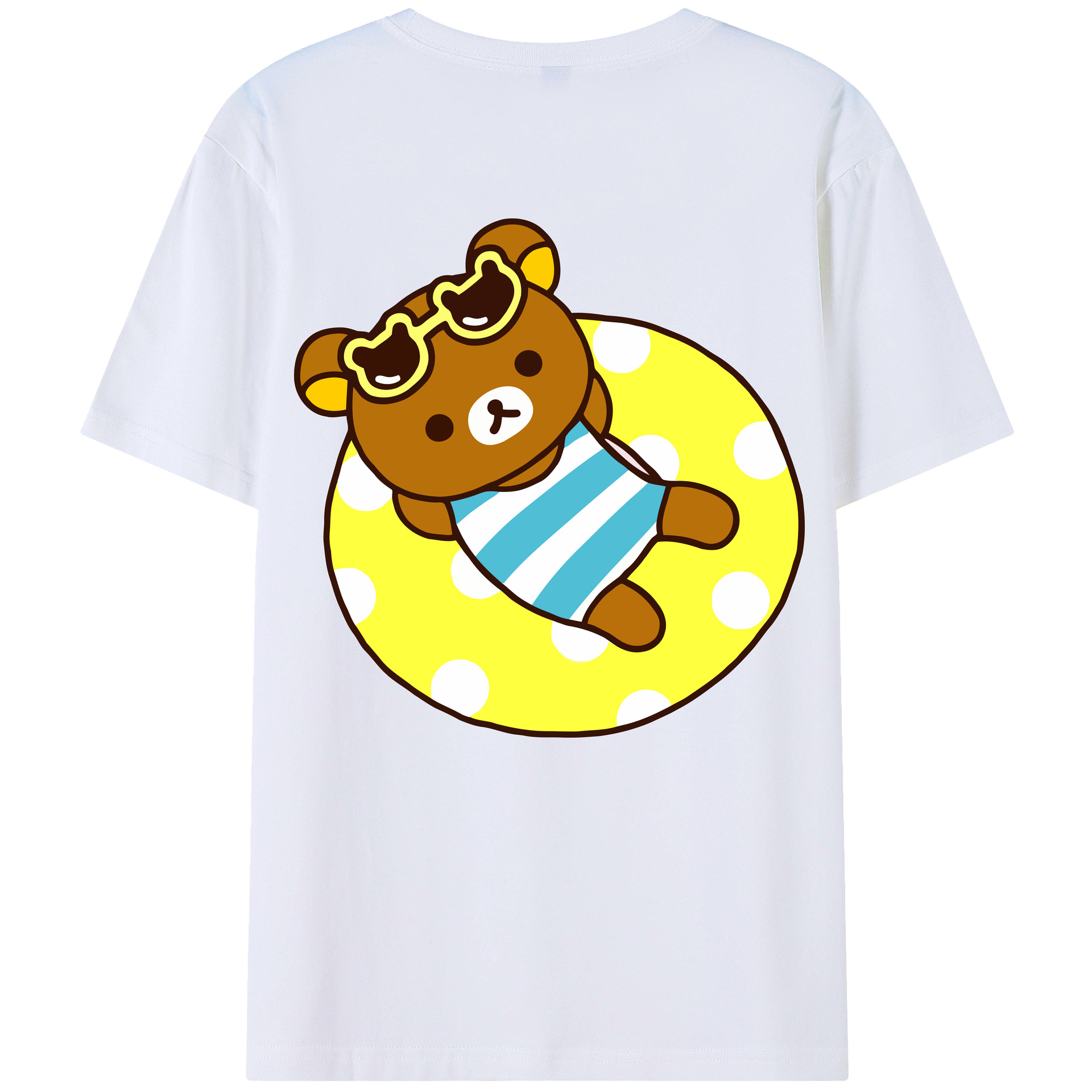 （画像用） リラックマ リラックマ キイロイトリ Rilakkuma Korilakkuma Kiiroitori レディース半袖Tシャツ(バックプリント)