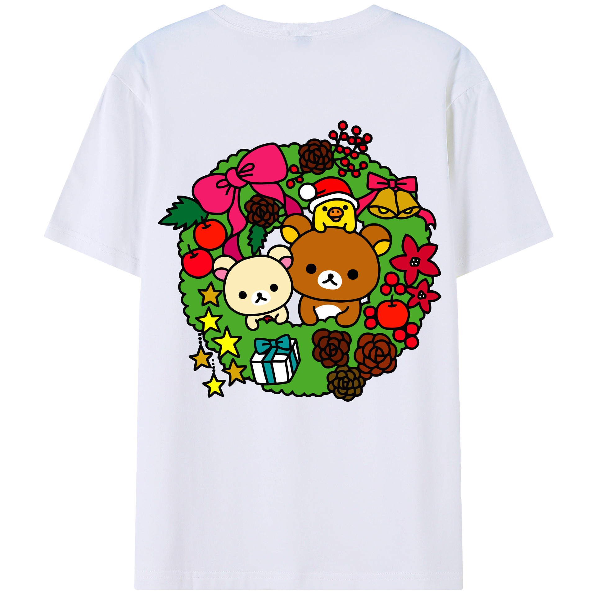 （画像用） リラックマ リラックマ キイロイトリ Rilakkuma Korilakkuma Kiiroitori レディース半袖Tシャツ(バックプリント)