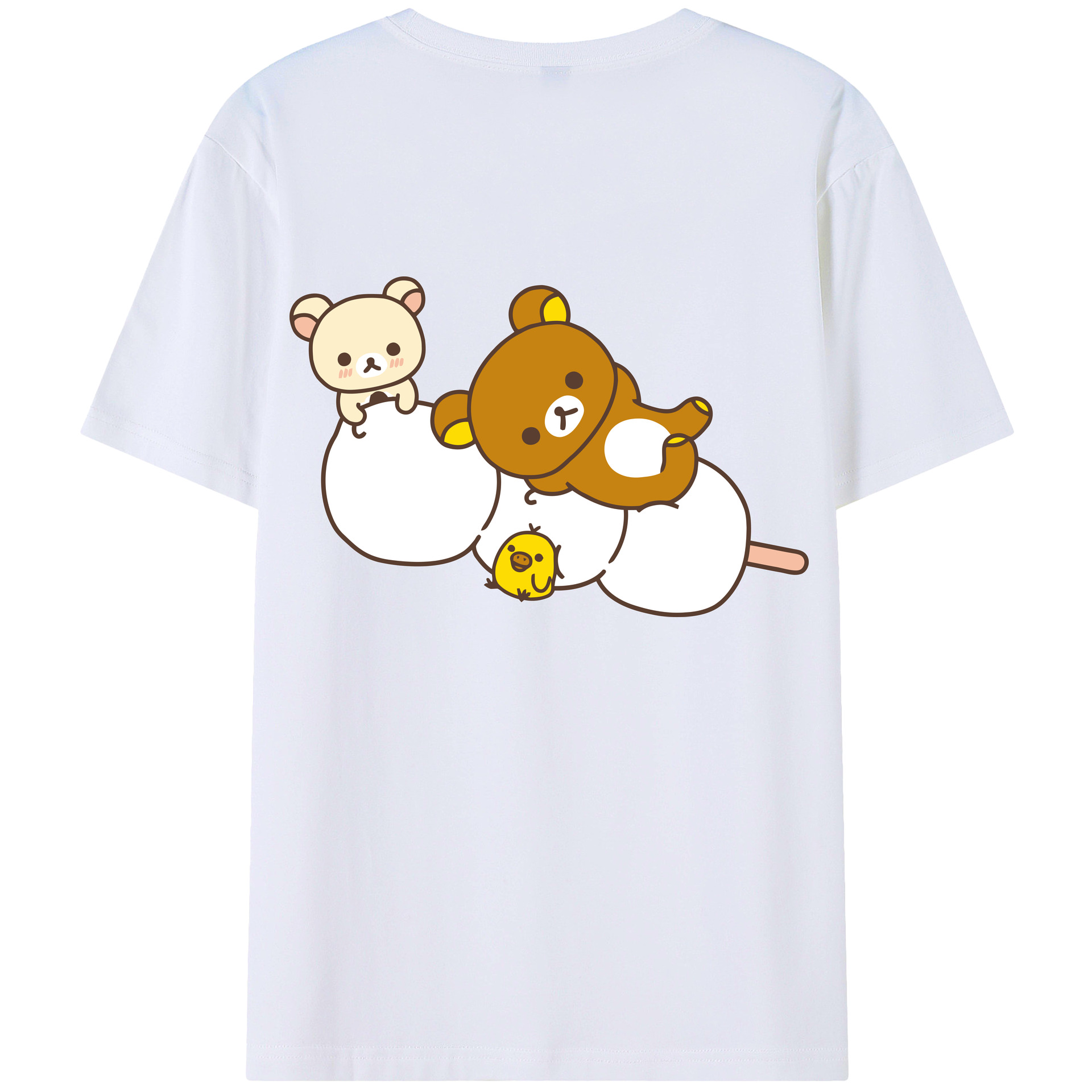 （画像用） リラックマ リラックマ キイロイトリ Rilakkuma Korilakkuma Kiiroitori レディース半袖Tシャツ(バックプリント)