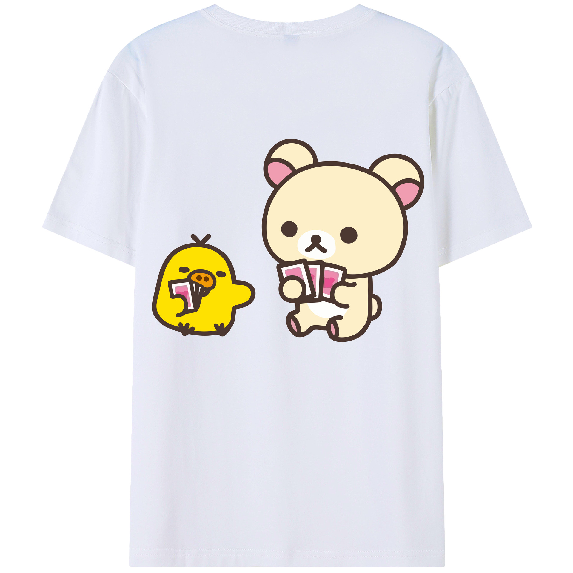 （画像用） リラックマ リラックマ キイロイトリ Rilakkuma Korilakkuma Kiiroitori レディース半袖Tシャツ(バックプリント)