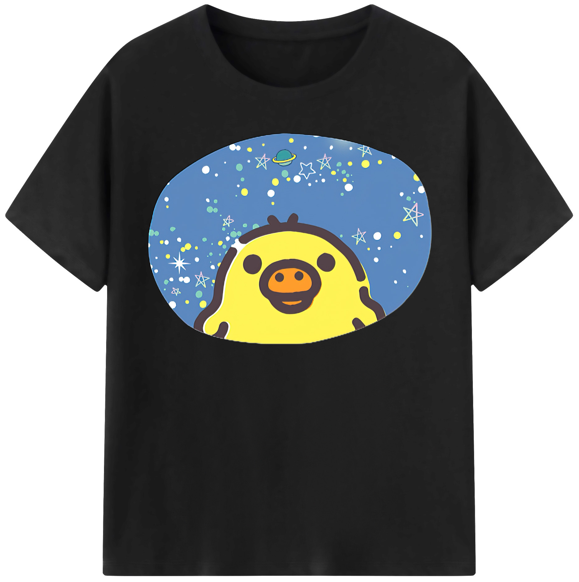 （画像用） リラックマ リラックマ キイロイトリ Rilakkuma Korilakkuma Kiiroitori レディースカジュアルプリントTシャツ（綿100％）