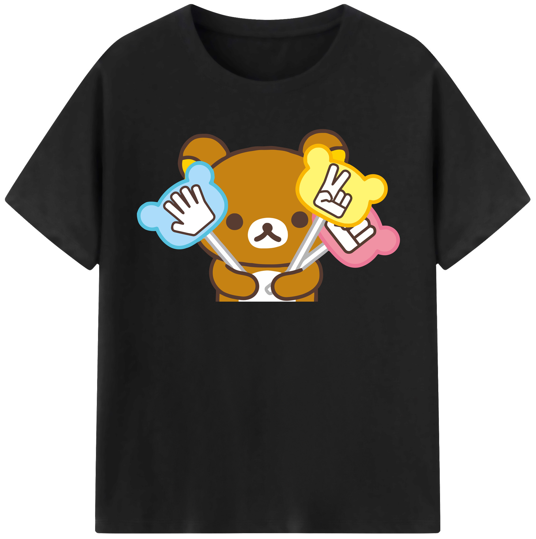 （画像用） リラックマ リラックマ キイロイトリ Rilakkuma Korilakkuma Kiiroitori レディースカジュアルプリントTシャツ（綿100％）