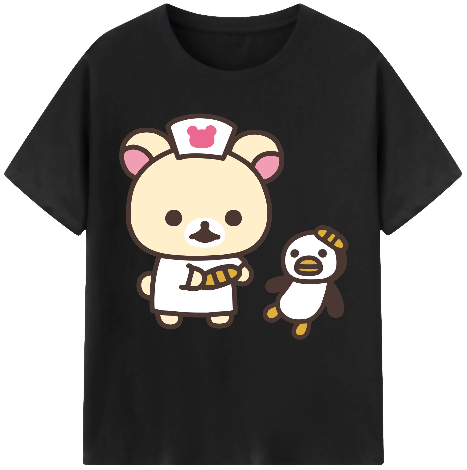 （画像用） リラックマ リラックマ キイロイトリ Rilakkuma Korilakkuma Kiiroitori レディースカジュアルプリントTシャツ（綿100％）