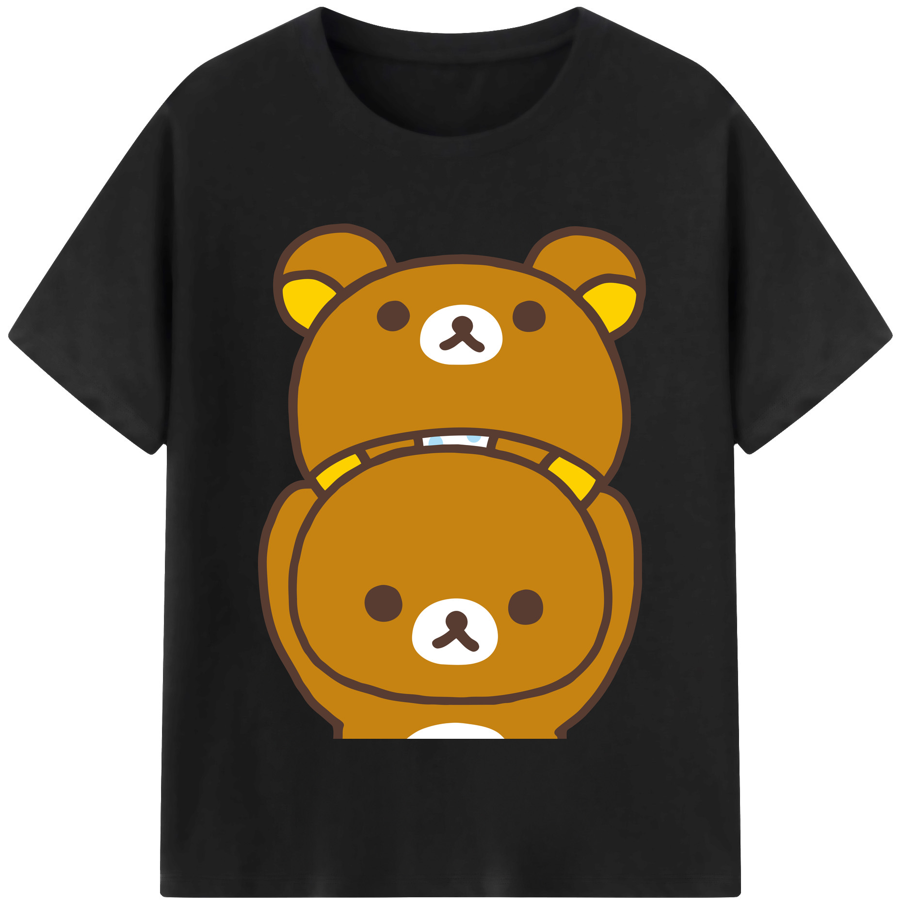 （画像用） リラックマ リラックマ キイロイトリ Rilakkuma Korilakkuma Kiiroitori レディースカジュアルプリントTシャツ（綿100％）