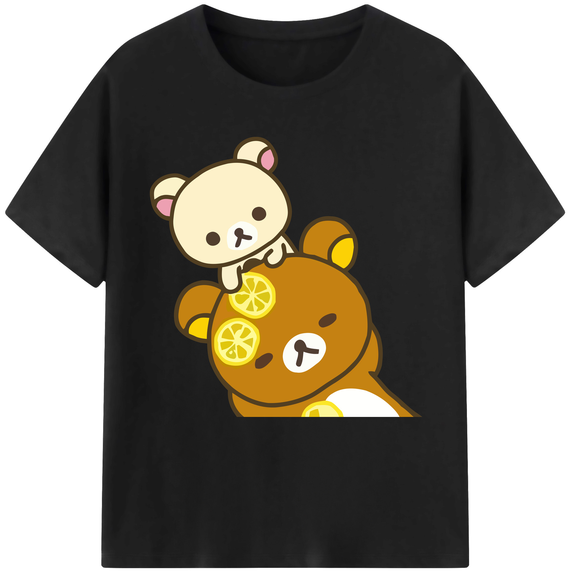 （画像用） リラックマ リラックマ キイロイトリ Rilakkuma Korilakkuma Kiiroitori レディースカジュアルプリントTシャツ（綿100％）