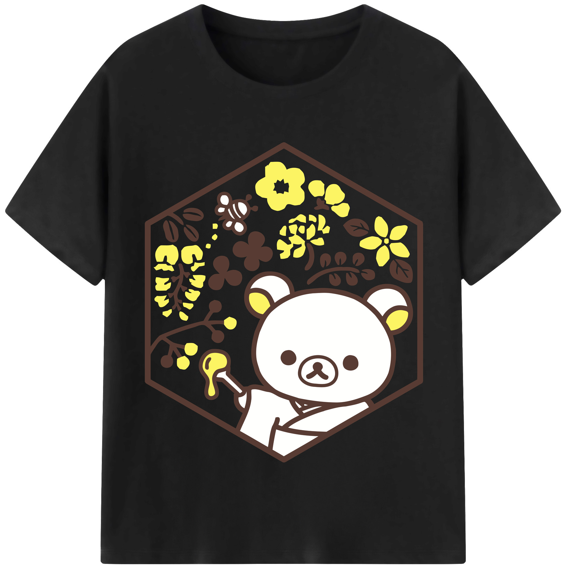 （画像用） リラックマ リラックマ キイロイトリ Rilakkuma Korilakkuma Kiiroitori レディースカジュアルプリントTシャツ（綿100％）