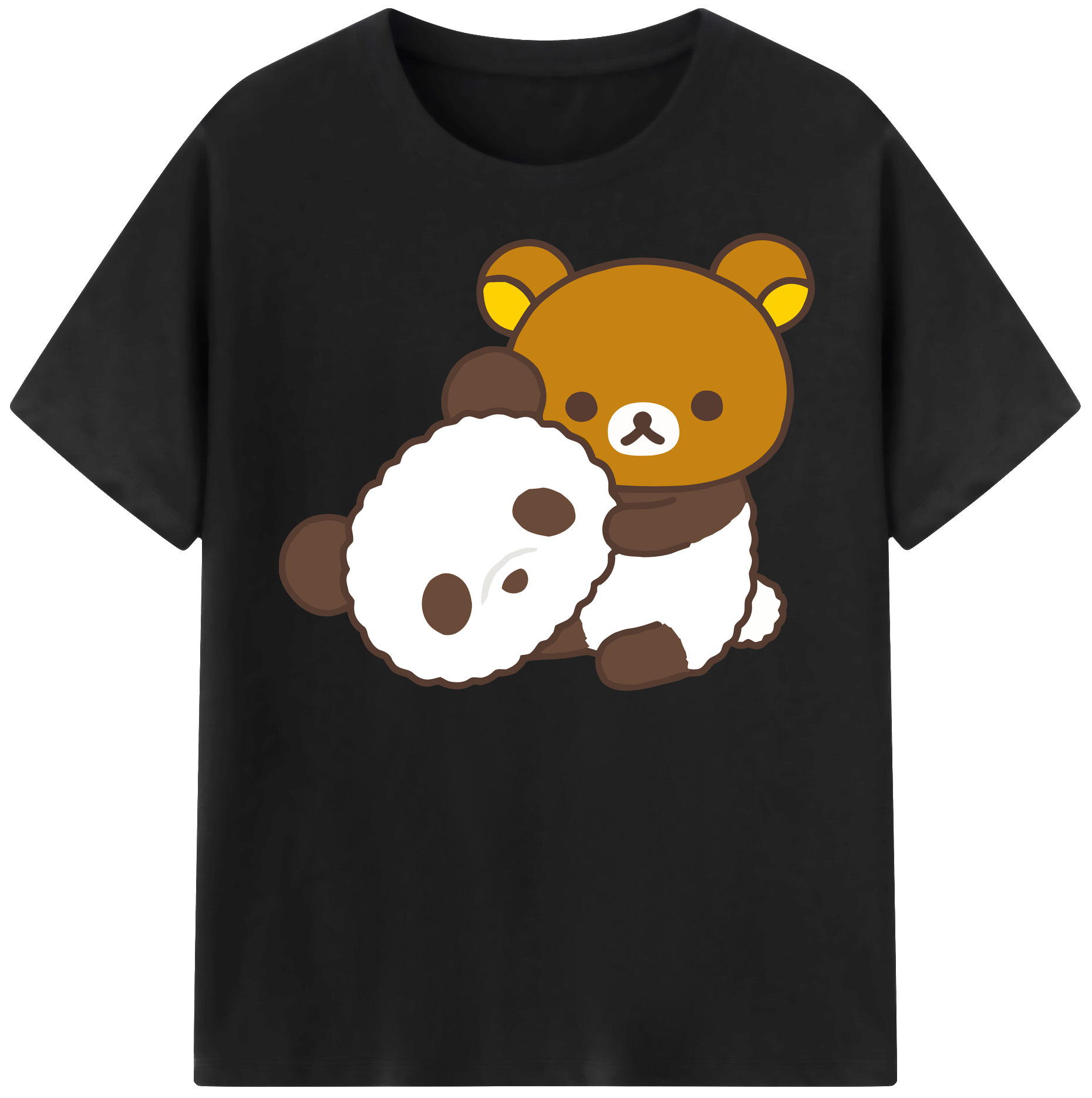 （画像用） リラックマ リラックマ キイロイトリ Rilakkuma Korilakkuma Kiiroitori レディースカジュアルプリントTシャツ（綿100％）