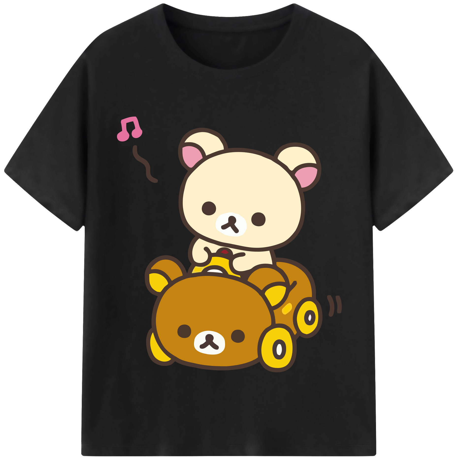 （画像用） リラックマ リラックマ キイロイトリ Rilakkuma Korilakkuma Kiiroitori レディースカジュアルプリントTシャツ（綿100％）