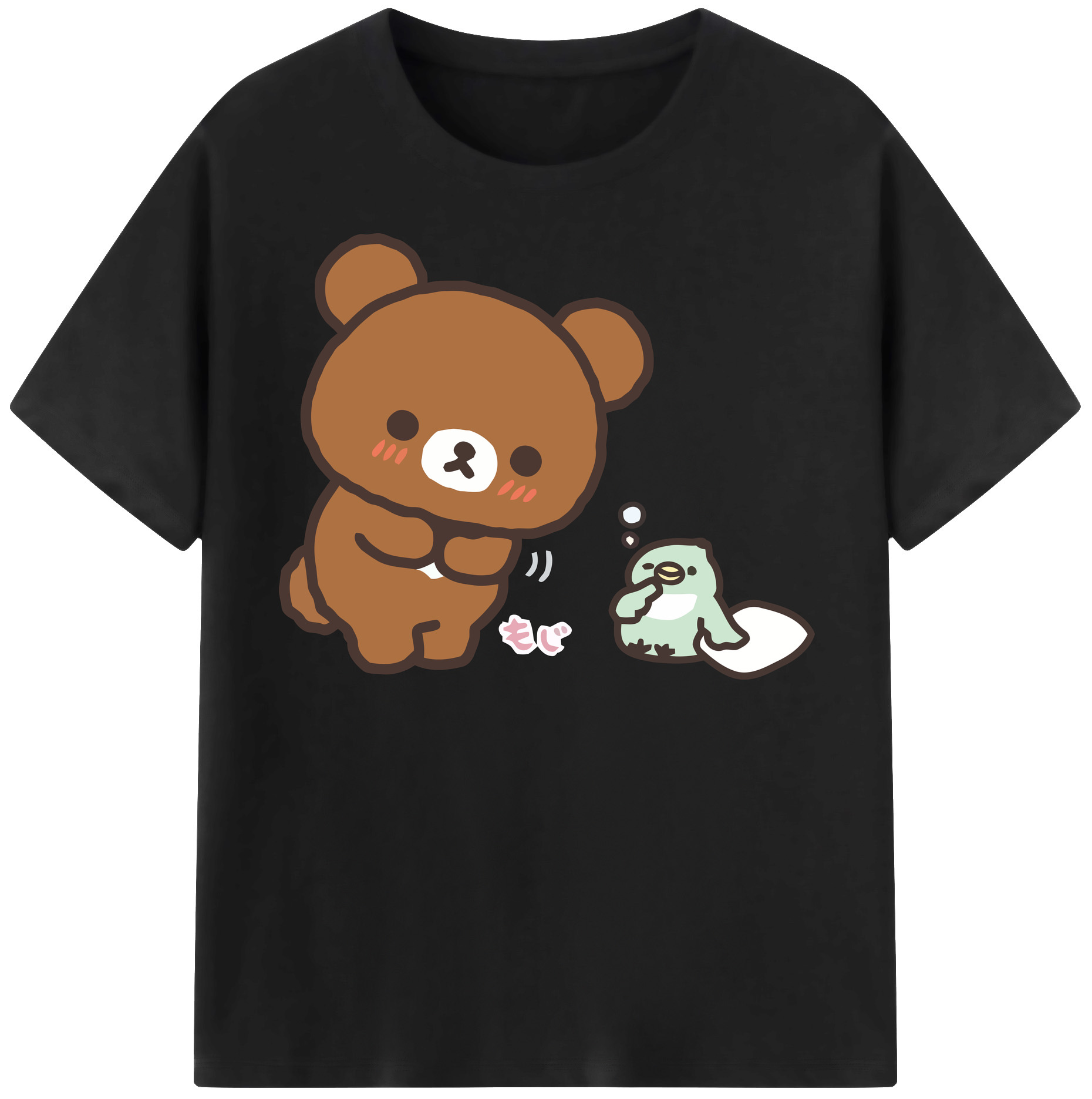 （画像用） リラックマ リラックマ キイロイトリ Rilakkuma Korilakkuma Kiiroitori レディースカジュアルプリントTシャツ（綿100％）