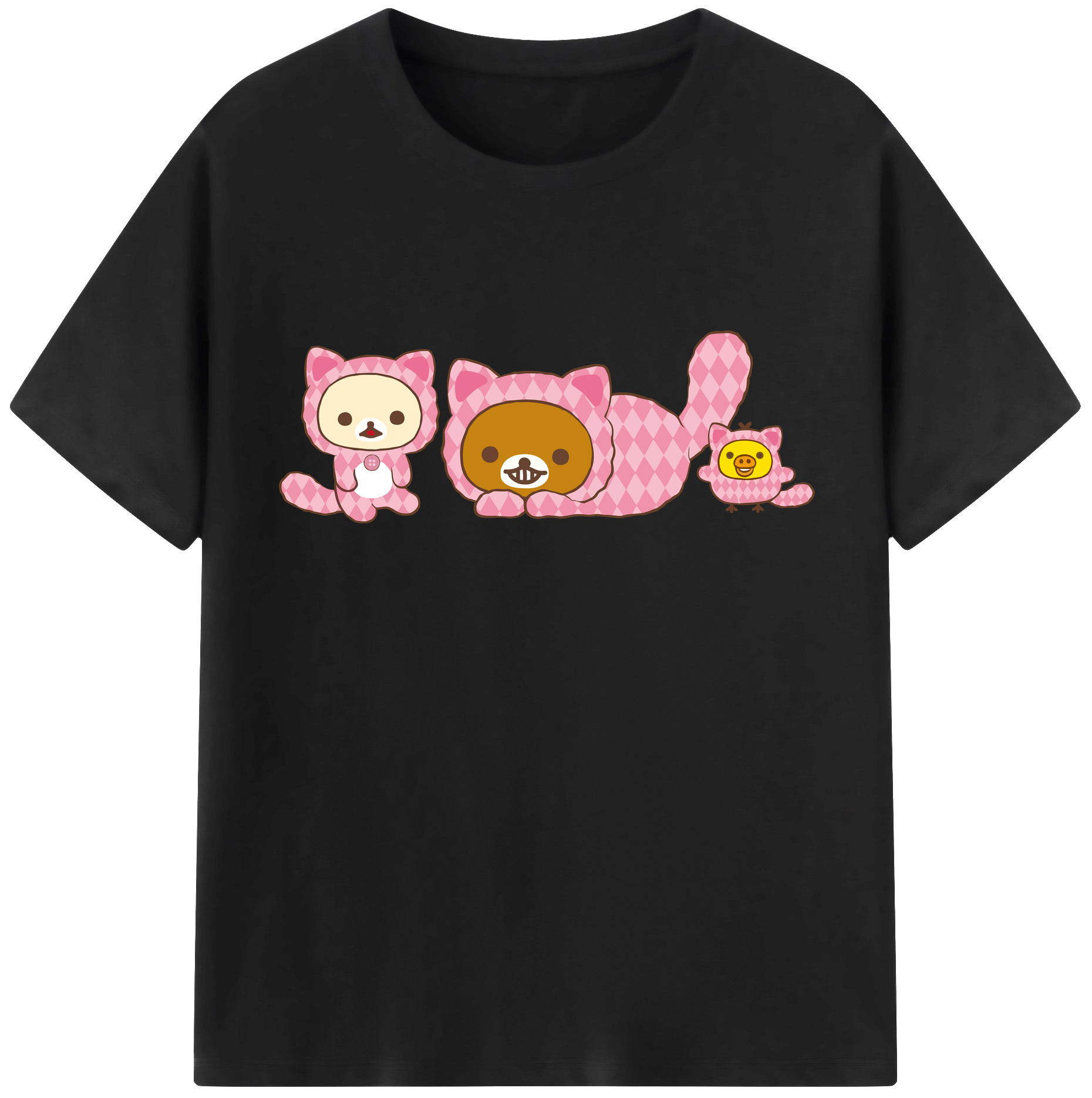 （画像用） リラックマ リラックマ キイロイトリ Rilakkuma Korilakkuma Kiiroitori レディースカジュアルプリントTシャツ（綿100％）