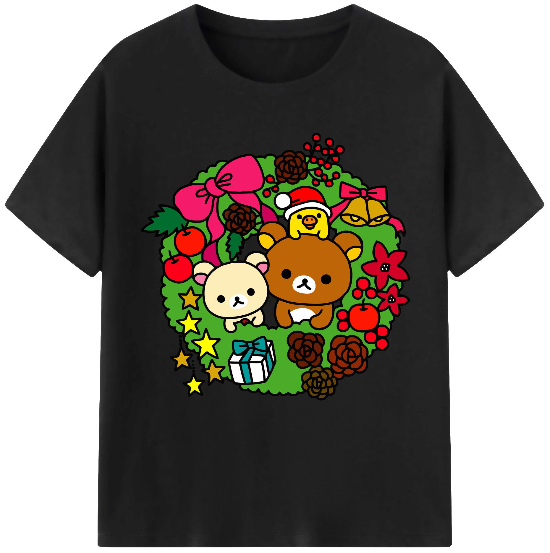 （画像用） リラックマ リラックマ キイロイトリ Rilakkuma Korilakkuma Kiiroitori レディースカジュアルプリントTシャツ（綿100％）