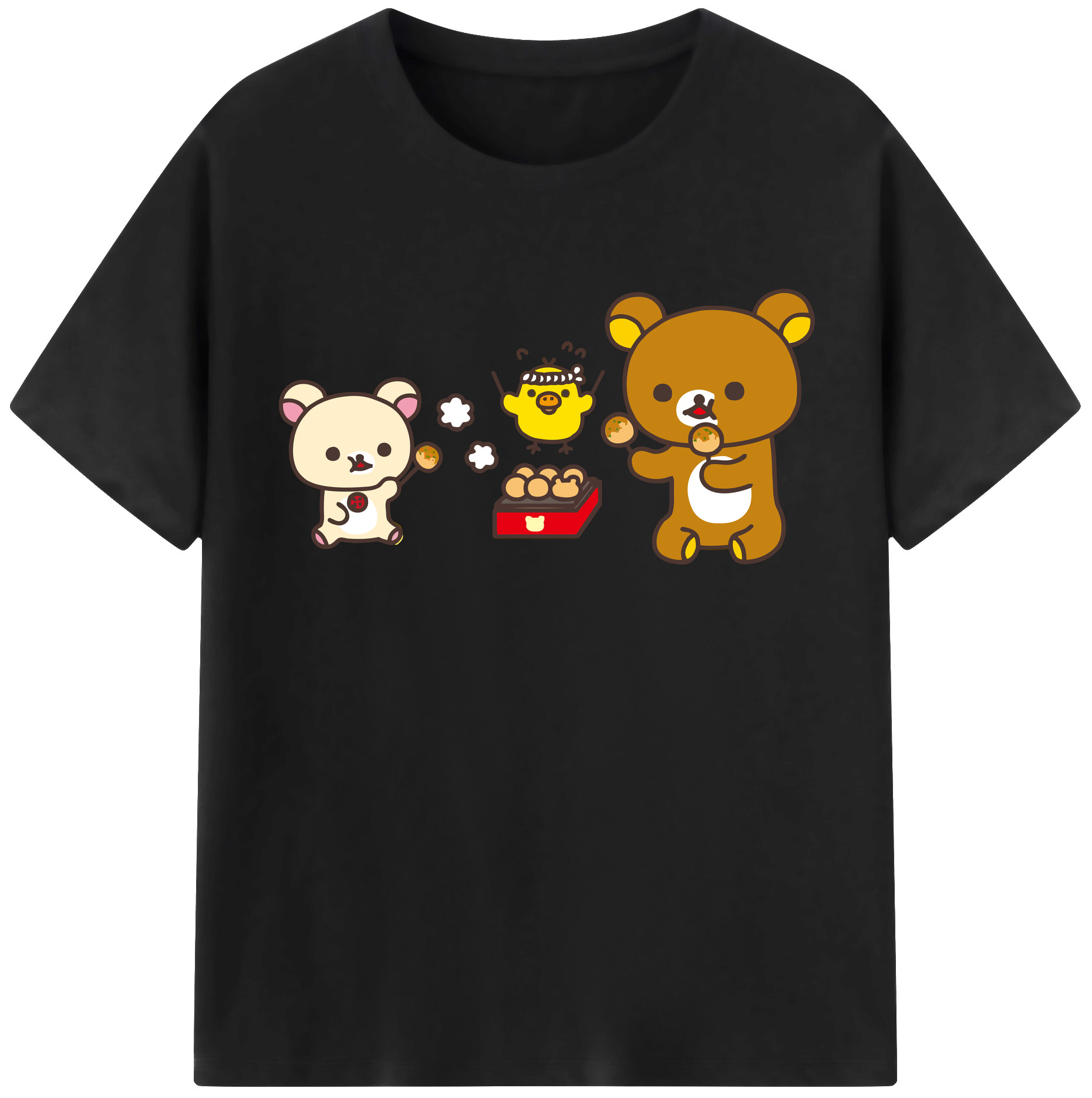 （画像用） リラックマ リラックマ キイロイトリ Rilakkuma Korilakkuma Kiiroitori レディースカジュアルプリントTシャツ（綿100％）