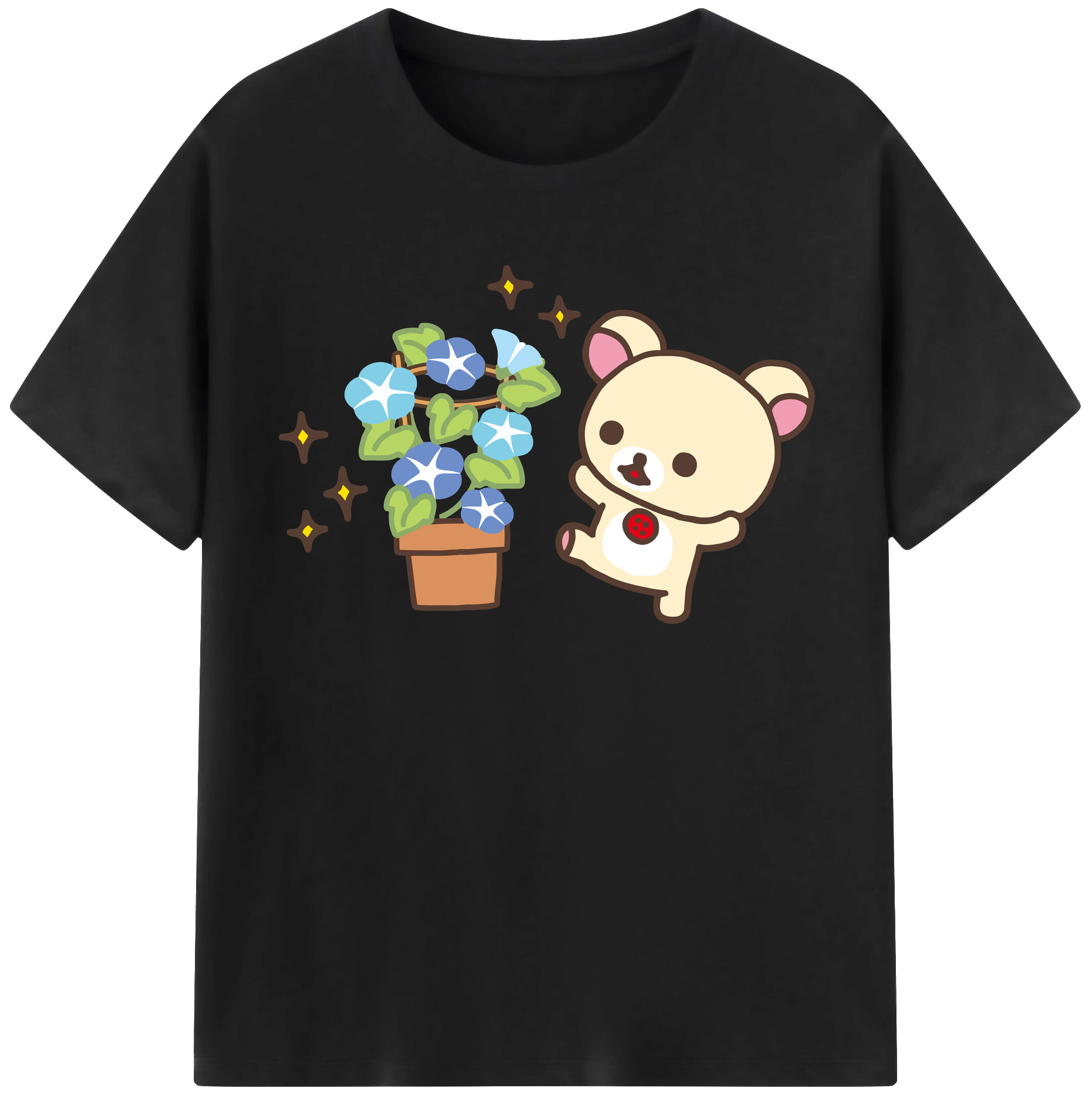 （画像用） リラックマ リラックマ キイロイトリ Rilakkuma Korilakkuma Kiiroitori レディースカジュアルプリントTシャツ（綿100％）