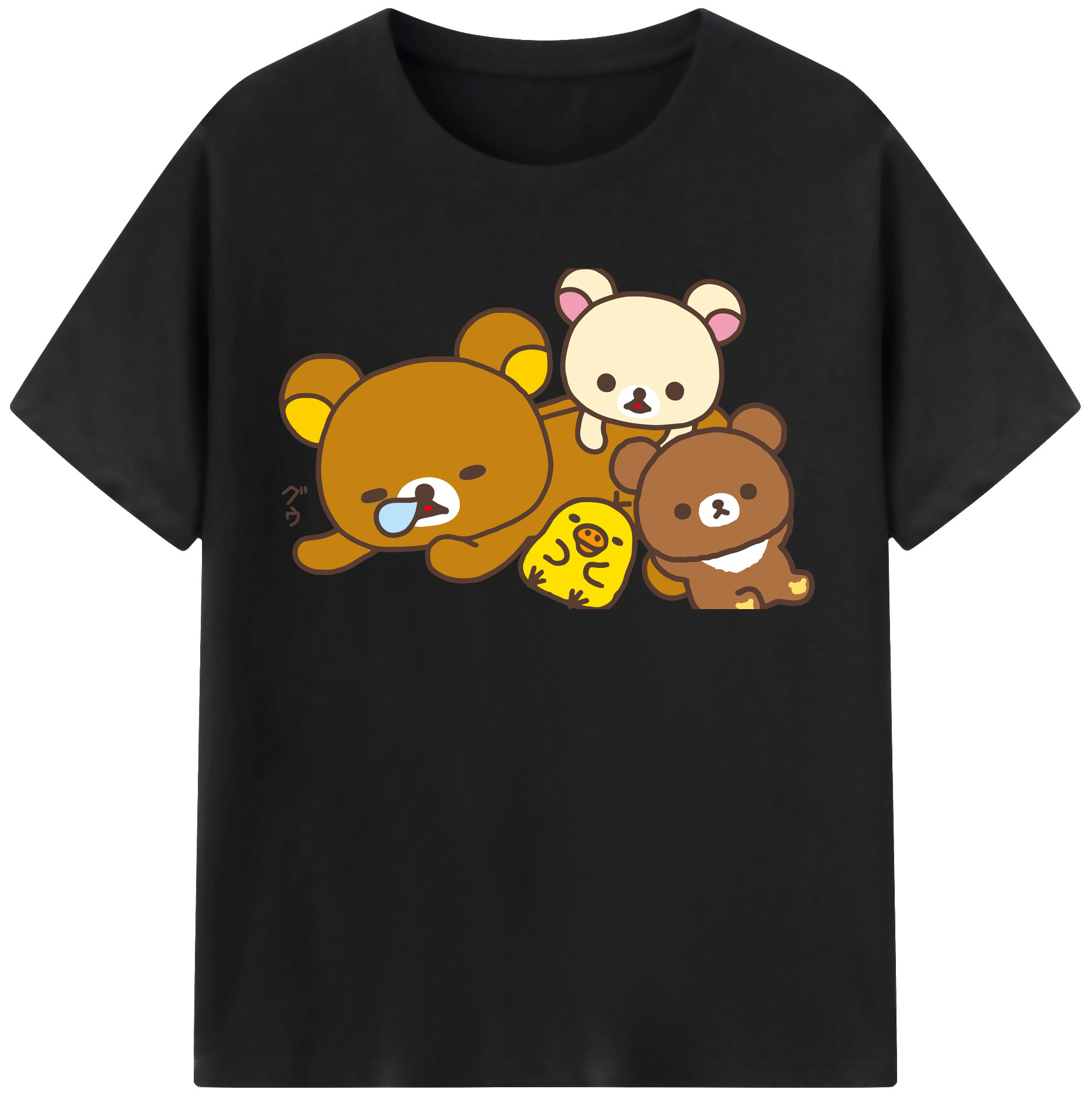 （画像用） リラックマ リラックマ キイロイトリ Rilakkuma Korilakkuma Kiiroitori レディースカジュアルプリントTシャツ（綿100％）