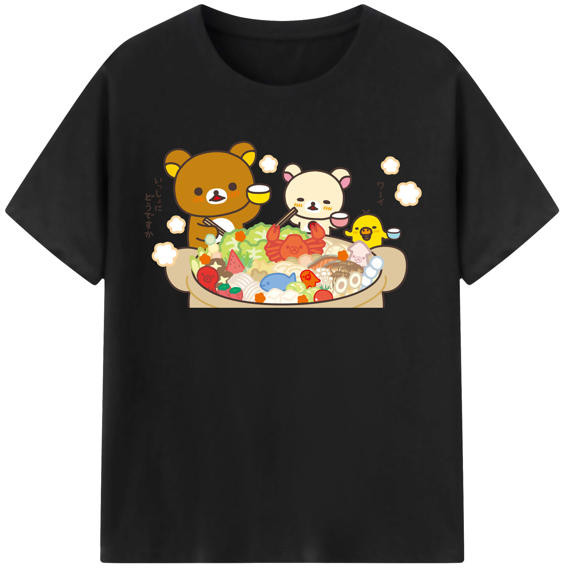 （画像用） リラックマ リラックマ キイロイトリ Rilakkuma Korilakkuma Kiiroitori レディースカジュアルプリントTシャツ（綿100％）