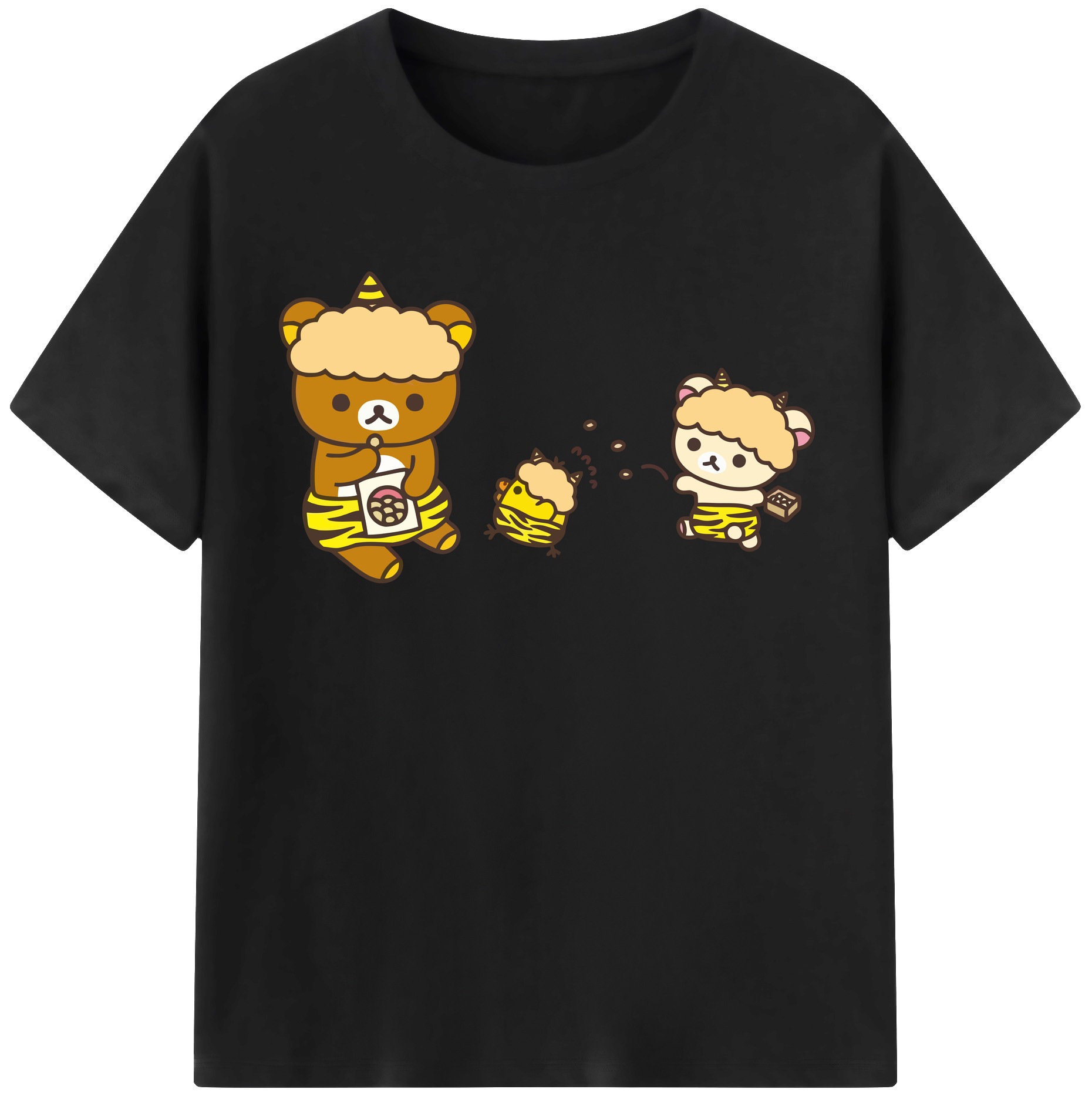 （画像用） リラックマ リラックマ キイロイトリ Rilakkuma Korilakkuma Kiiroitori レディースカジュアルプリントTシャツ（綿100％）