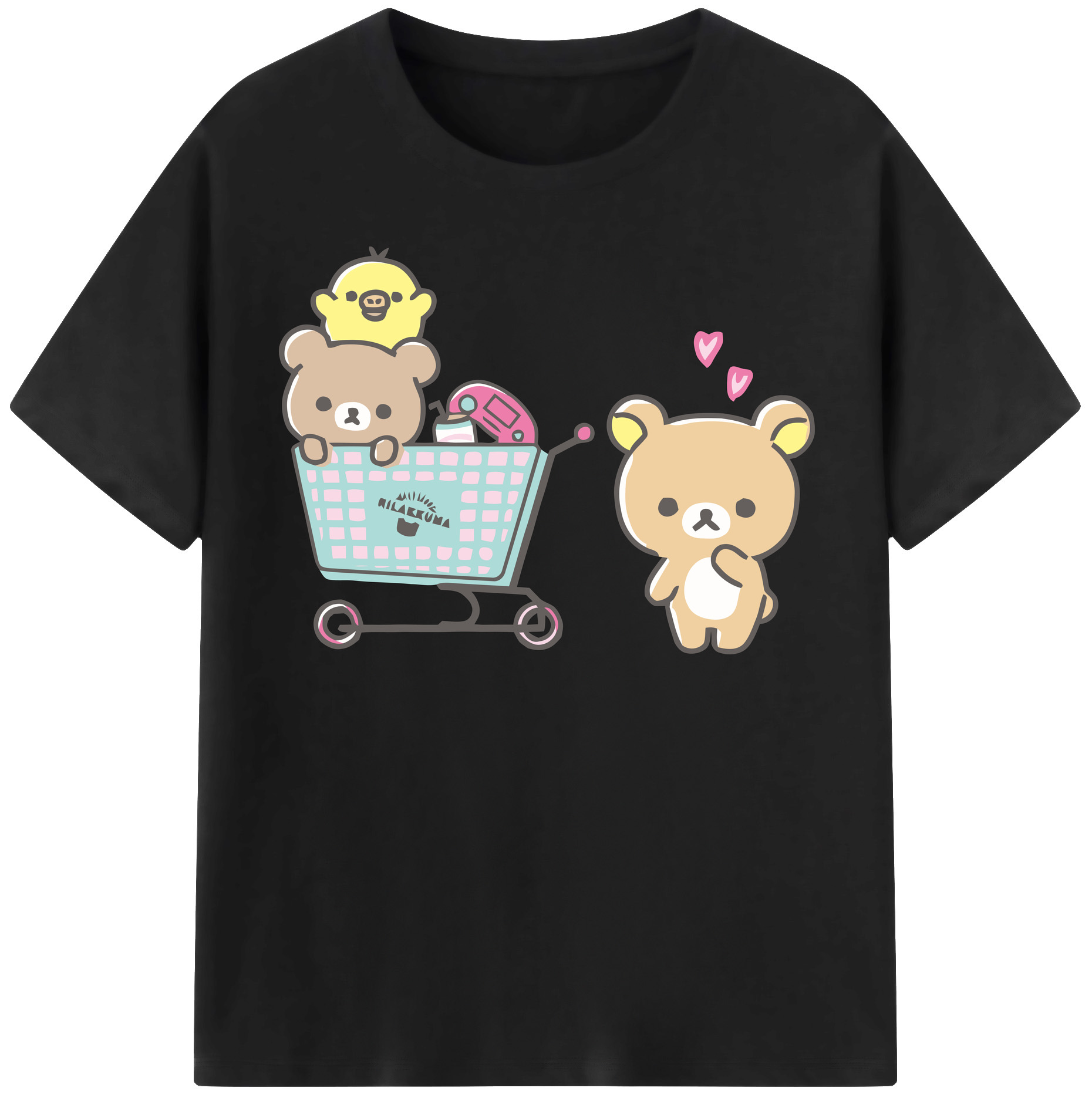 （画像用） リラックマ リラックマ キイロイトリ Rilakkuma Korilakkuma Kiiroitori レディースカジュアルプリントTシャツ（綿100％）