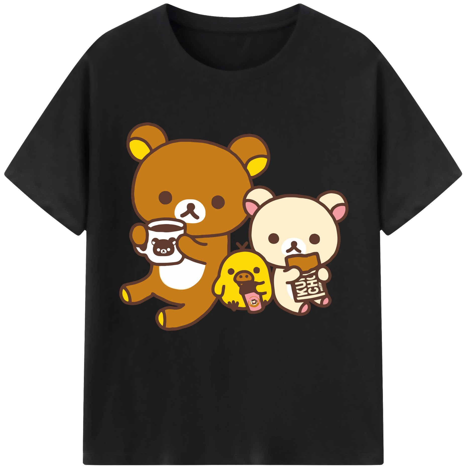 （画像用） リラックマ リラックマ キイロイトリ Rilakkuma Korilakkuma Kiiroitori レディースカジュアルプリントTシャツ（綿100％）