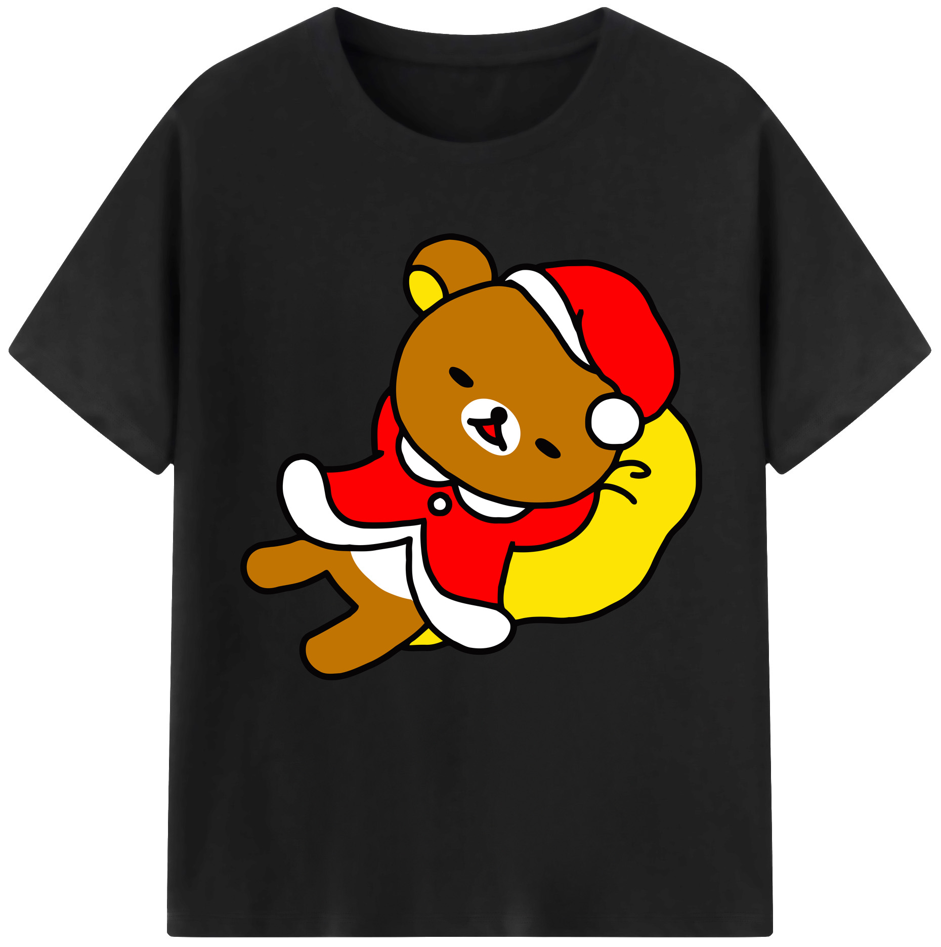 （画像用） リラックマ リラックマ キイロイトリ Rilakkuma Korilakkuma Kiiroitori レディースカジュアルプリントTシャツ（綿100％）