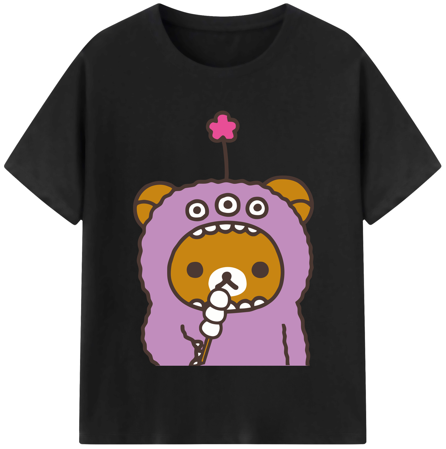 （画像用） リラックマ リラックマ キイロイトリ Rilakkuma Korilakkuma Kiiroitori レディースカジュアルプリントTシャツ（綿100％）