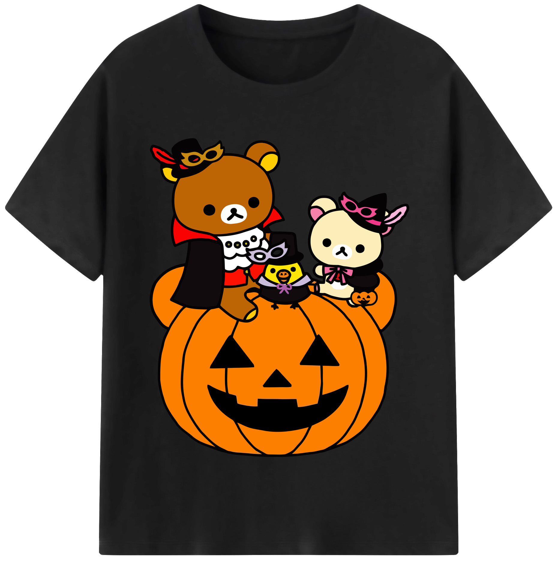 （画像用） リラックマ リラックマ キイロイトリ Rilakkuma Korilakkuma Kiiroitori レディースカジュアルプリントTシャツ（綿100％）