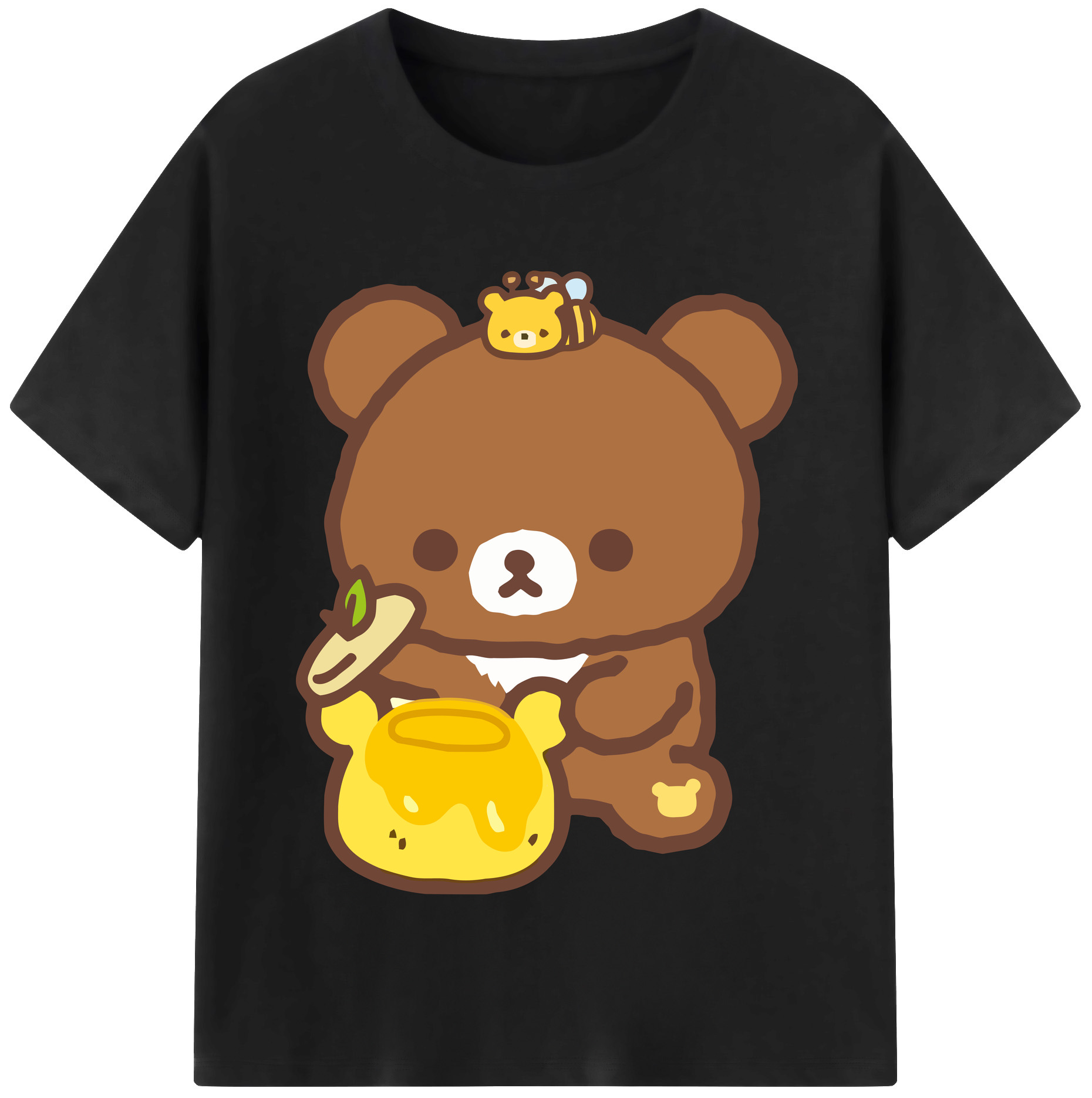 （画像用） リラックマ リラックマ キイロイトリ Rilakkuma Korilakkuma Kiiroitori レディースカジュアルプリントTシャツ（綿100％）