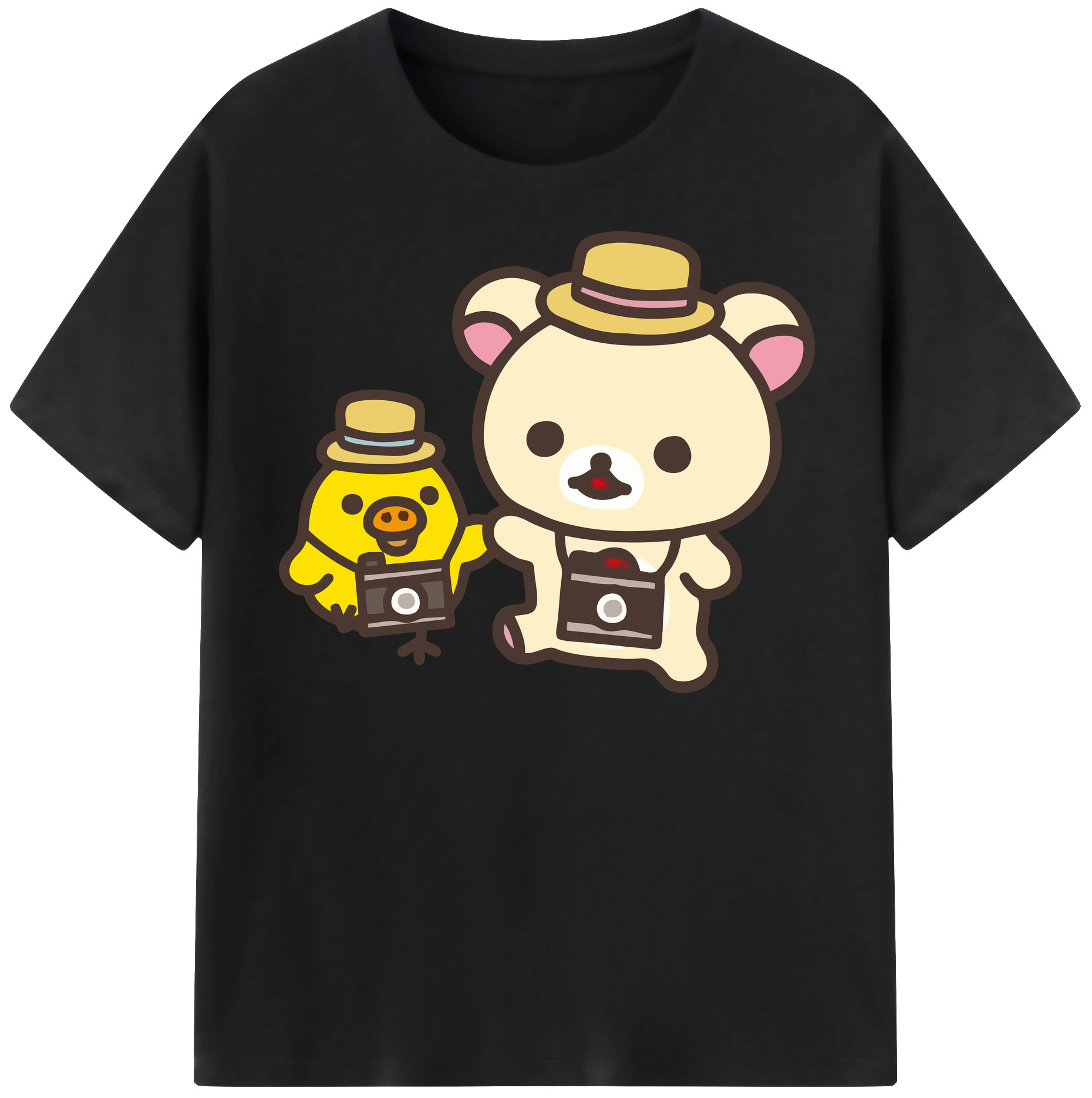 （画像用） リラックマ リラックマ キイロイトリ Rilakkuma Korilakkuma Kiiroitori レディースカジュアルプリントTシャツ（綿100％）