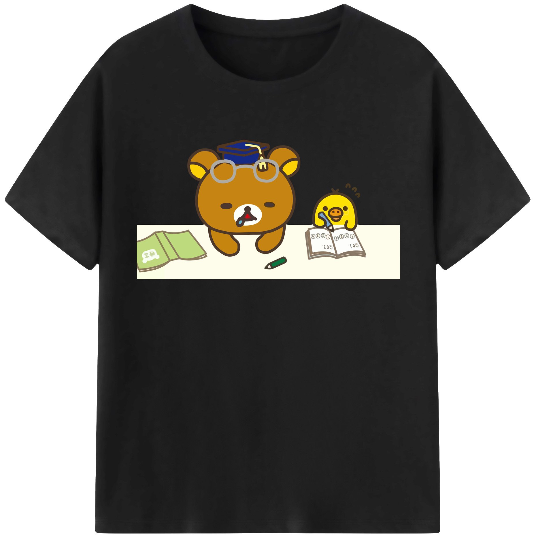 （画像用） リラックマ リラックマ キイロイトリ Rilakkuma Korilakkuma Kiiroitori レディースカジュアルプリントTシャツ（綿100％）
