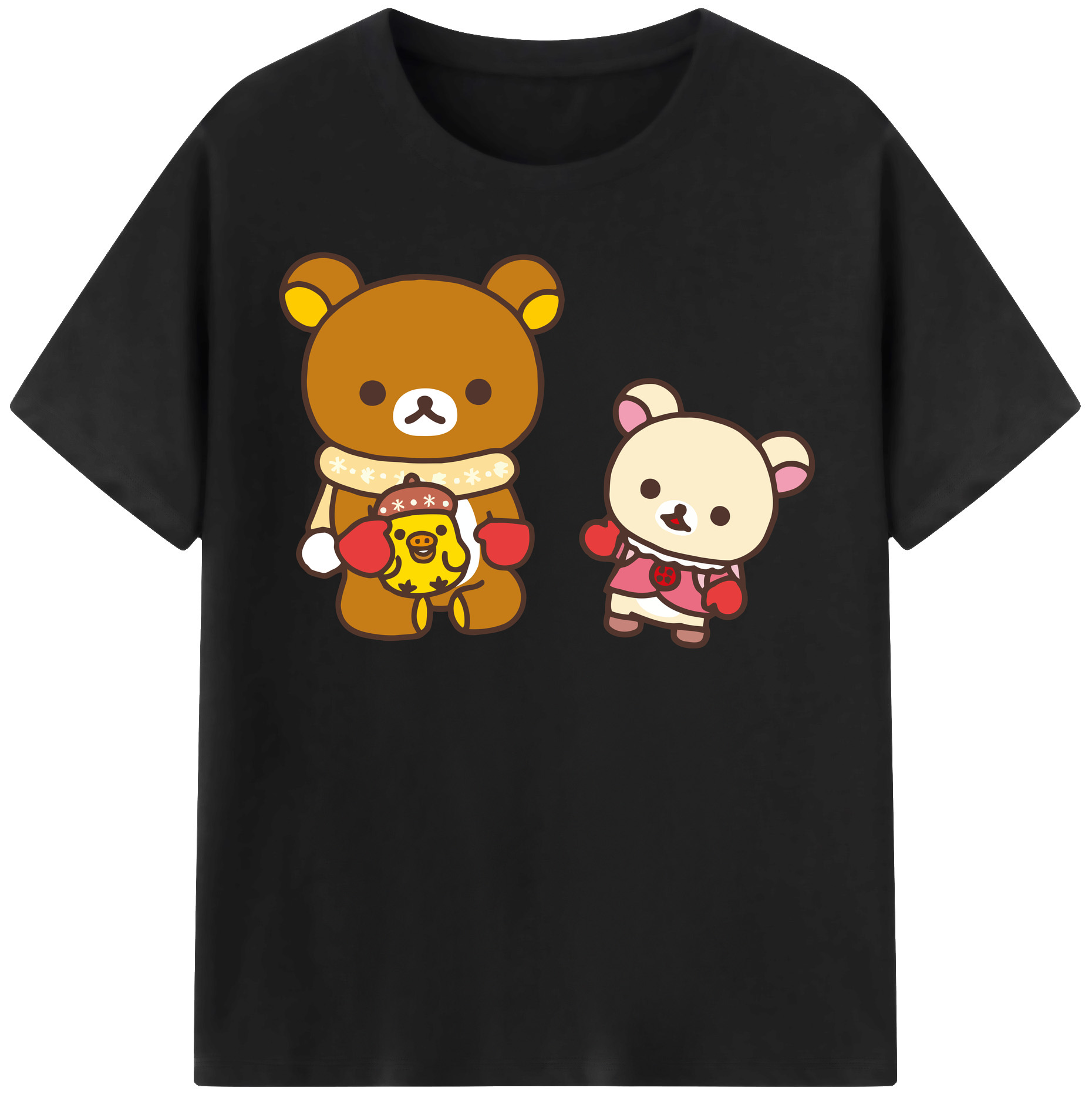 （画像用） リラックマ リラックマ キイロイトリ Rilakkuma Korilakkuma Kiiroitori レディースカジュアルプリントTシャツ（綿100％）