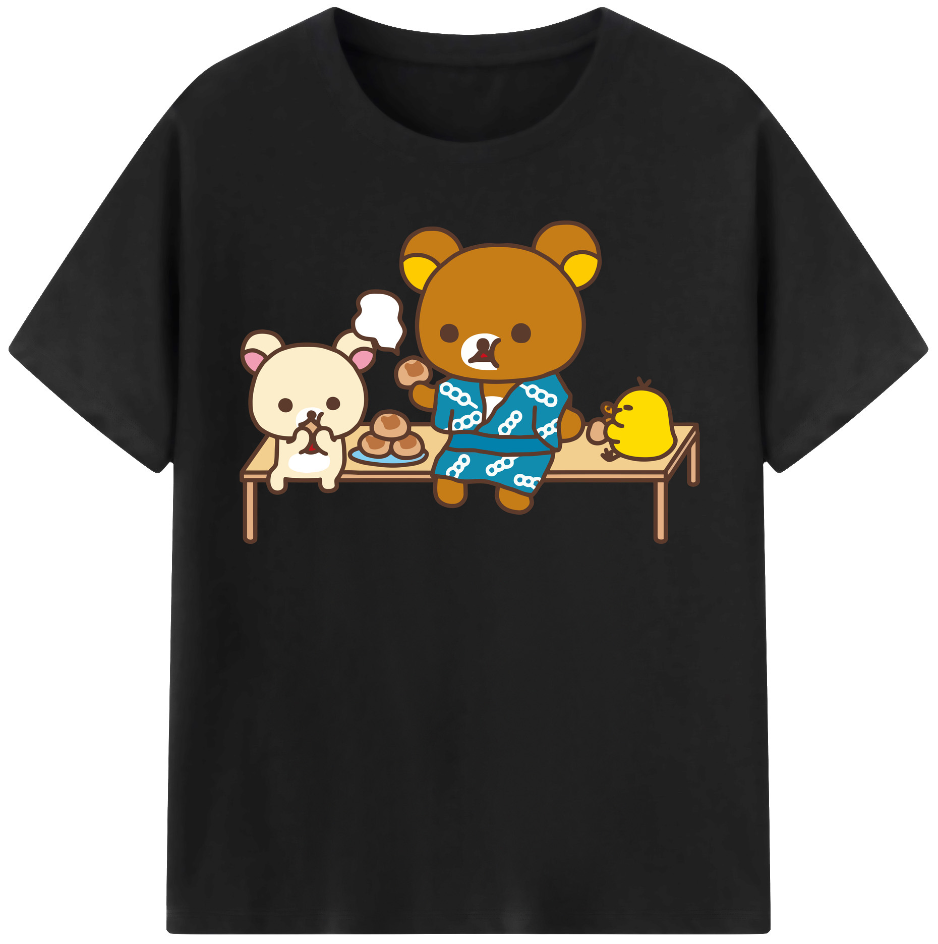（画像用） リラックマ リラックマ キイロイトリ Rilakkuma Korilakkuma Kiiroitori レディースカジュアルプリントTシャツ（綿100％）
