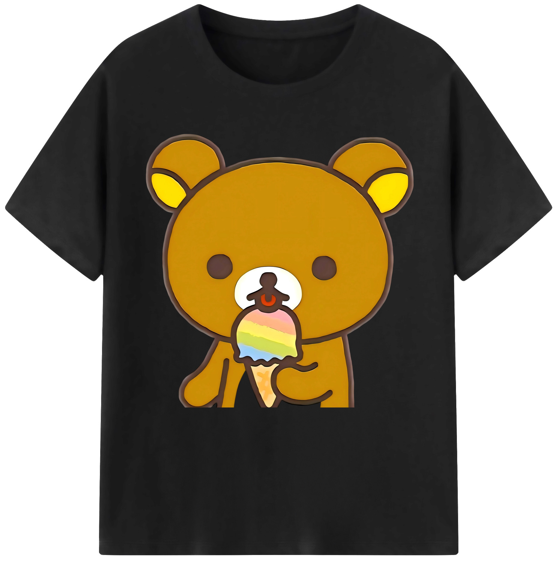 （画像用） リラックマ リラックマ キイロイトリ Rilakkuma Korilakkuma Kiiroitori レディースカジュアルプリントTシャツ（綿100％）