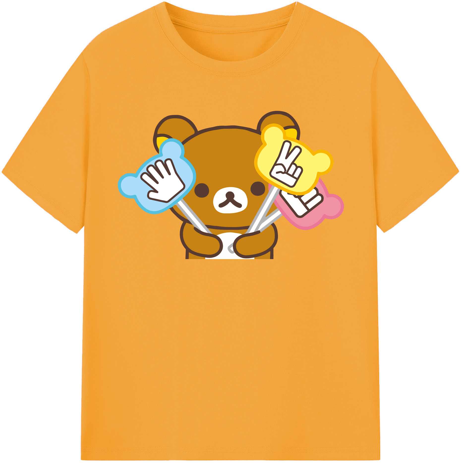 （画像用） リラックマ リラックマ キイロイトリ Rilakkuma Korilakkuma Kiiroitori レディースカジュアルプリントTシャツ（綿100％）