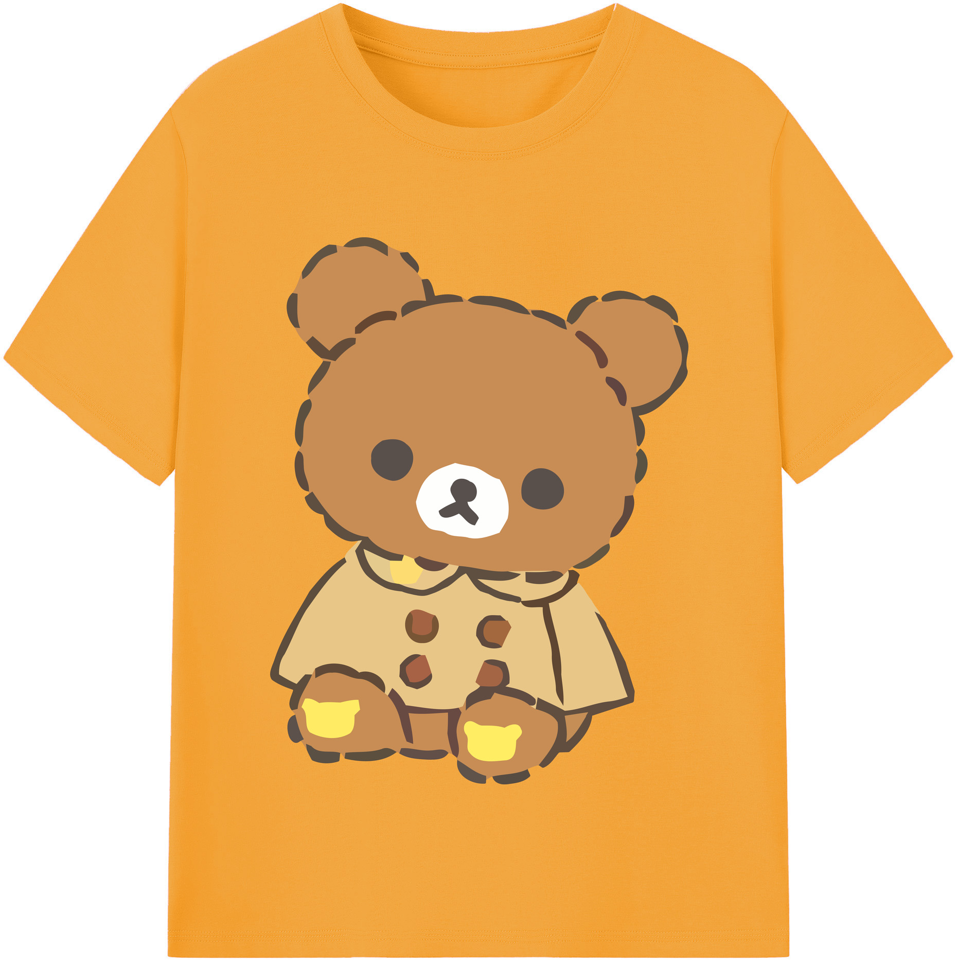 （画像用） リラックマ リラックマ キイロイトリ Rilakkuma Korilakkuma Kiiroitori レディースカジュアルプリントTシャツ（綿100％）