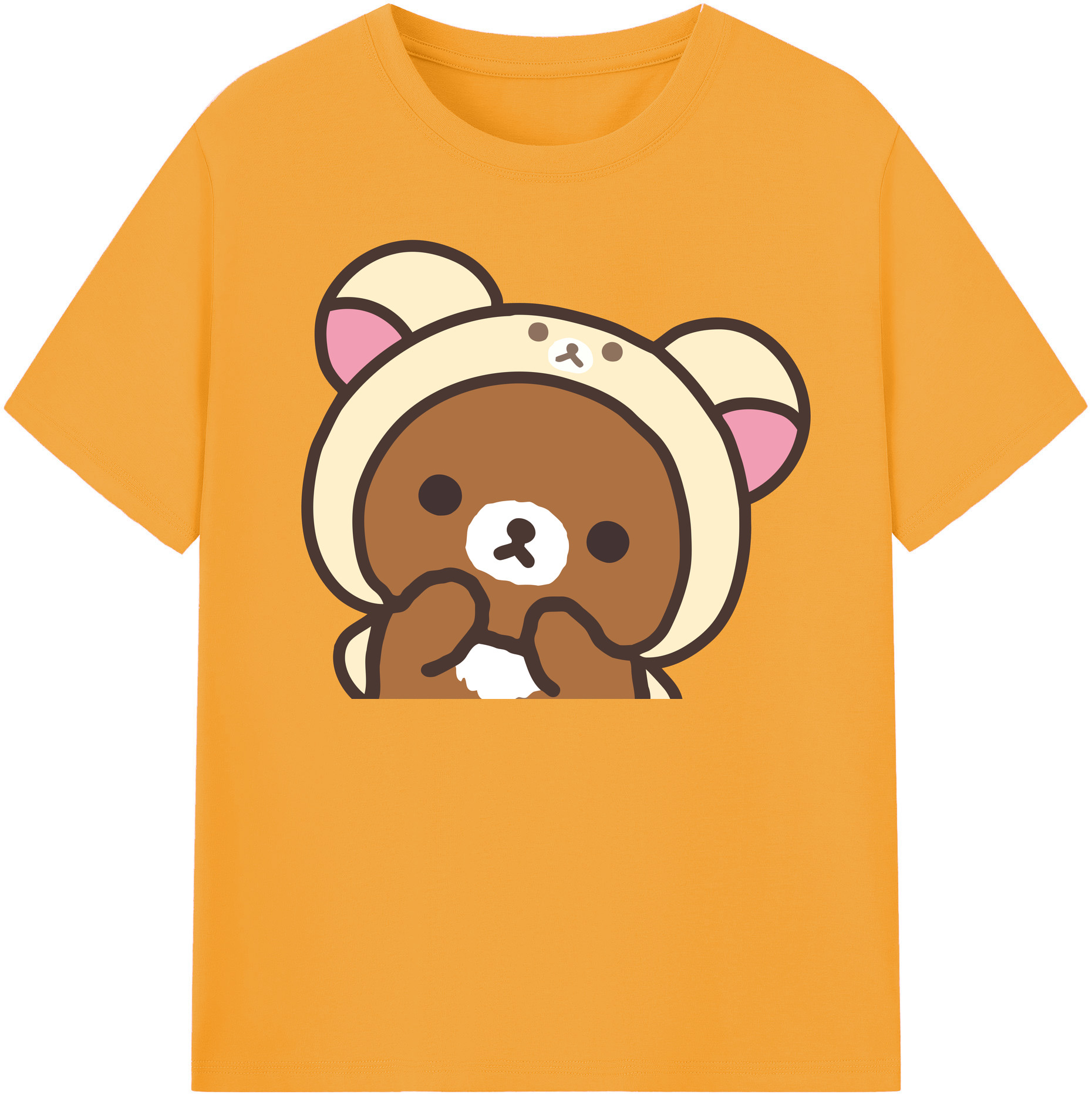 （画像用） リラックマ リラックマ キイロイトリ Rilakkuma Korilakkuma Kiiroitori レディースカジュアルプリントTシャツ（綿100％）