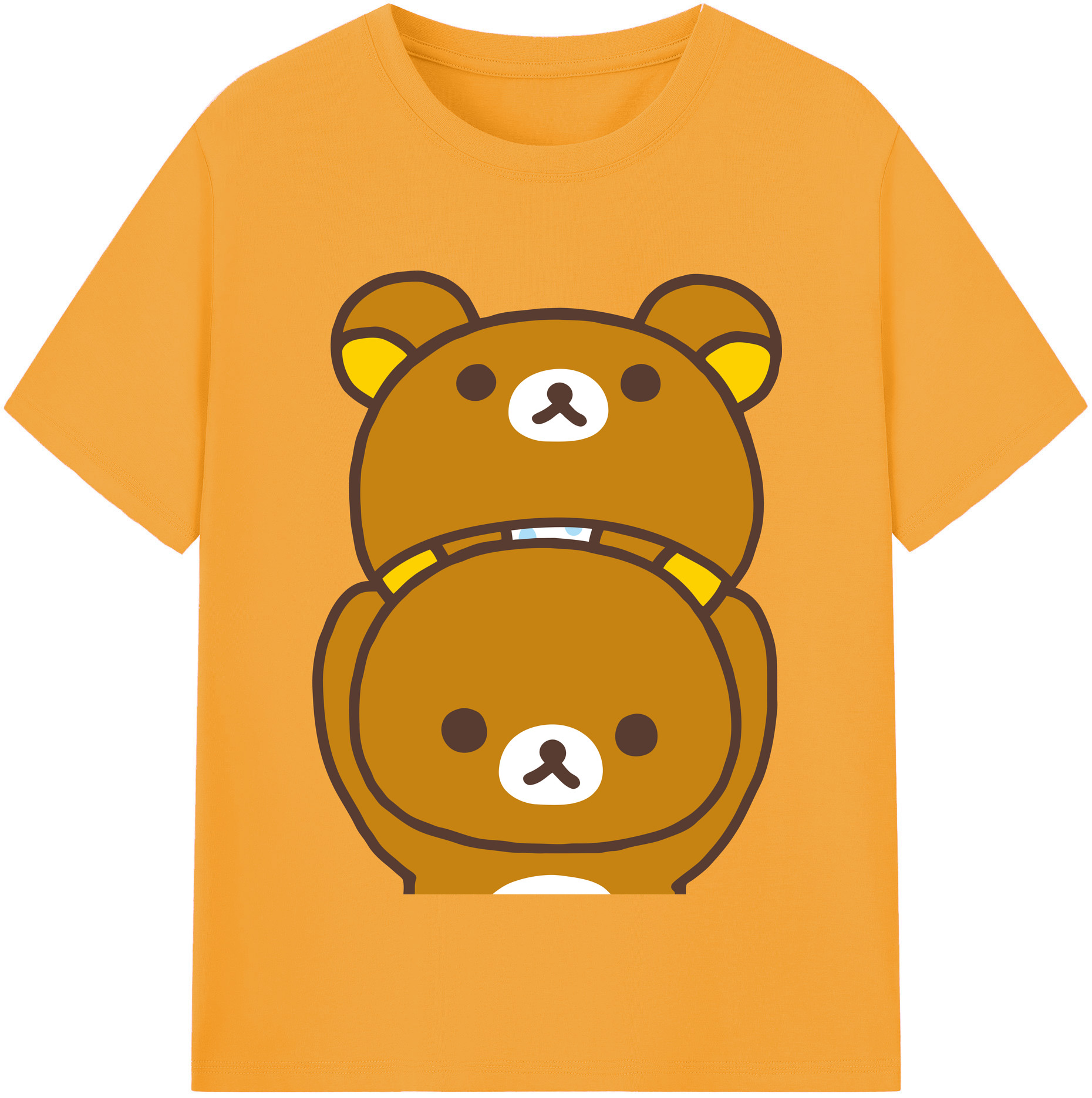 （画像用） リラックマ リラックマ キイロイトリ Rilakkuma Korilakkuma Kiiroitori レディースカジュアルプリントTシャツ（綿100％）