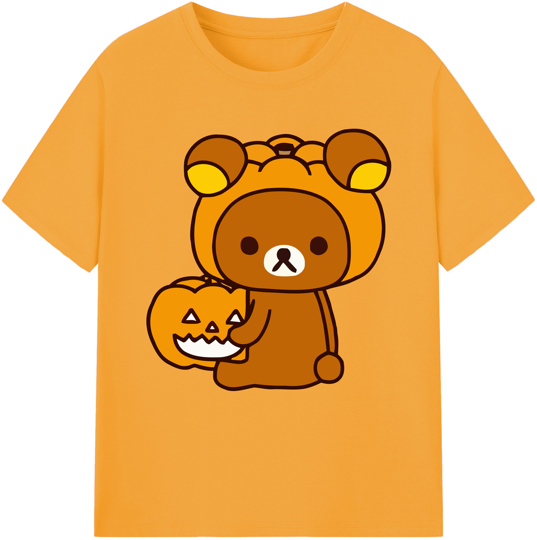 （画像用） リラックマ リラックマ キイロイトリ Rilakkuma Korilakkuma Kiiroitori レディースカジュアルプリントTシャツ（綿100％）