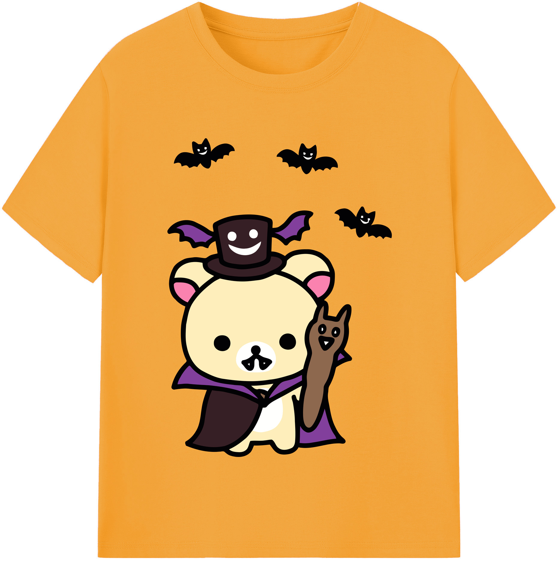 （画像用） リラックマ リラックマ キイロイトリ Rilakkuma Korilakkuma Kiiroitori レディースカジュアルプリントTシャツ（綿100％）