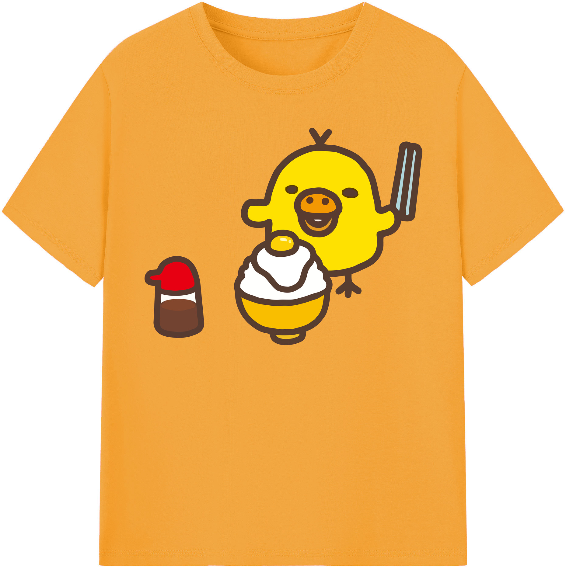 （画像用） リラックマ リラックマ キイロイトリ Rilakkuma Korilakkuma Kiiroitori レディースカジュアルプリントTシャツ（綿100％）