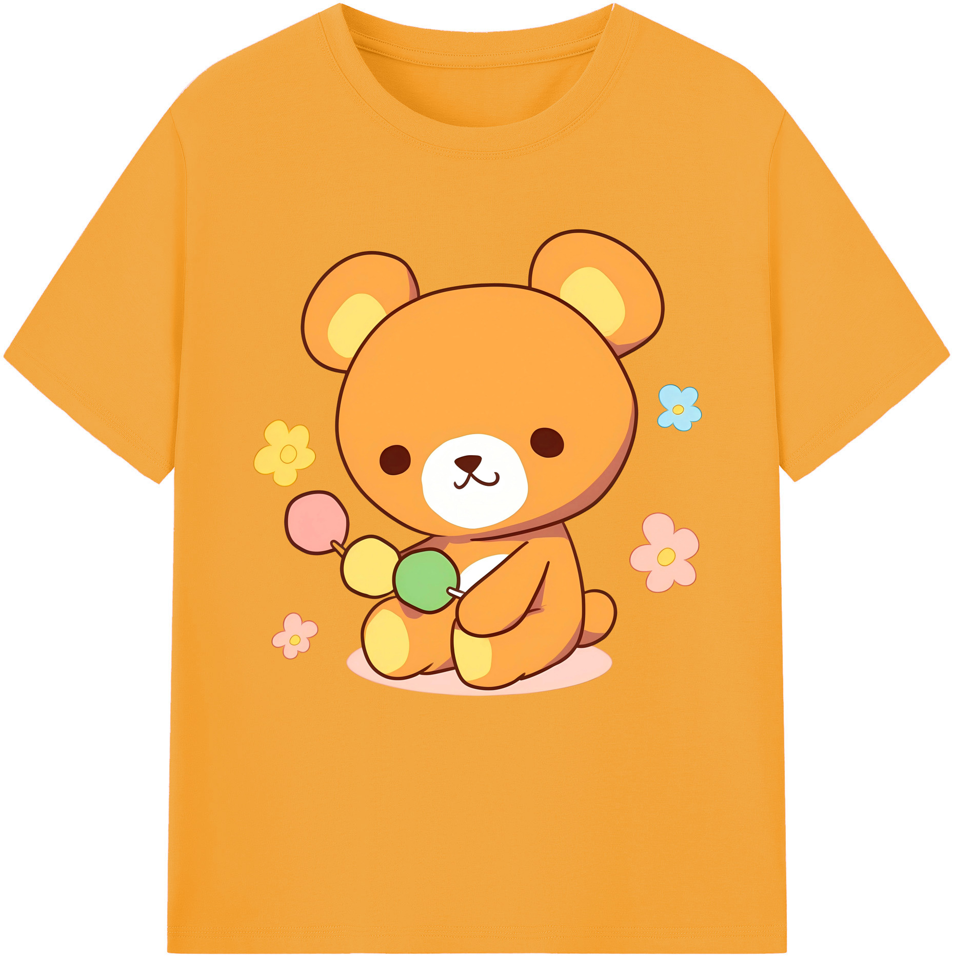 （画像用） リラックマ リラックマ キイロイトリ Rilakkuma Korilakkuma Kiiroitori レディースカジュアルプリントTシャツ（綿100％）