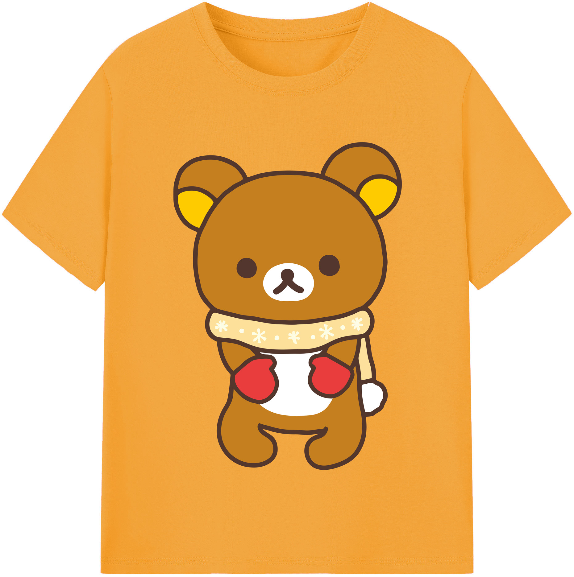 （画像用） リラックマ リラックマ キイロイトリ Rilakkuma Korilakkuma Kiiroitori レディースカジュアルプリントTシャツ（綿100％）