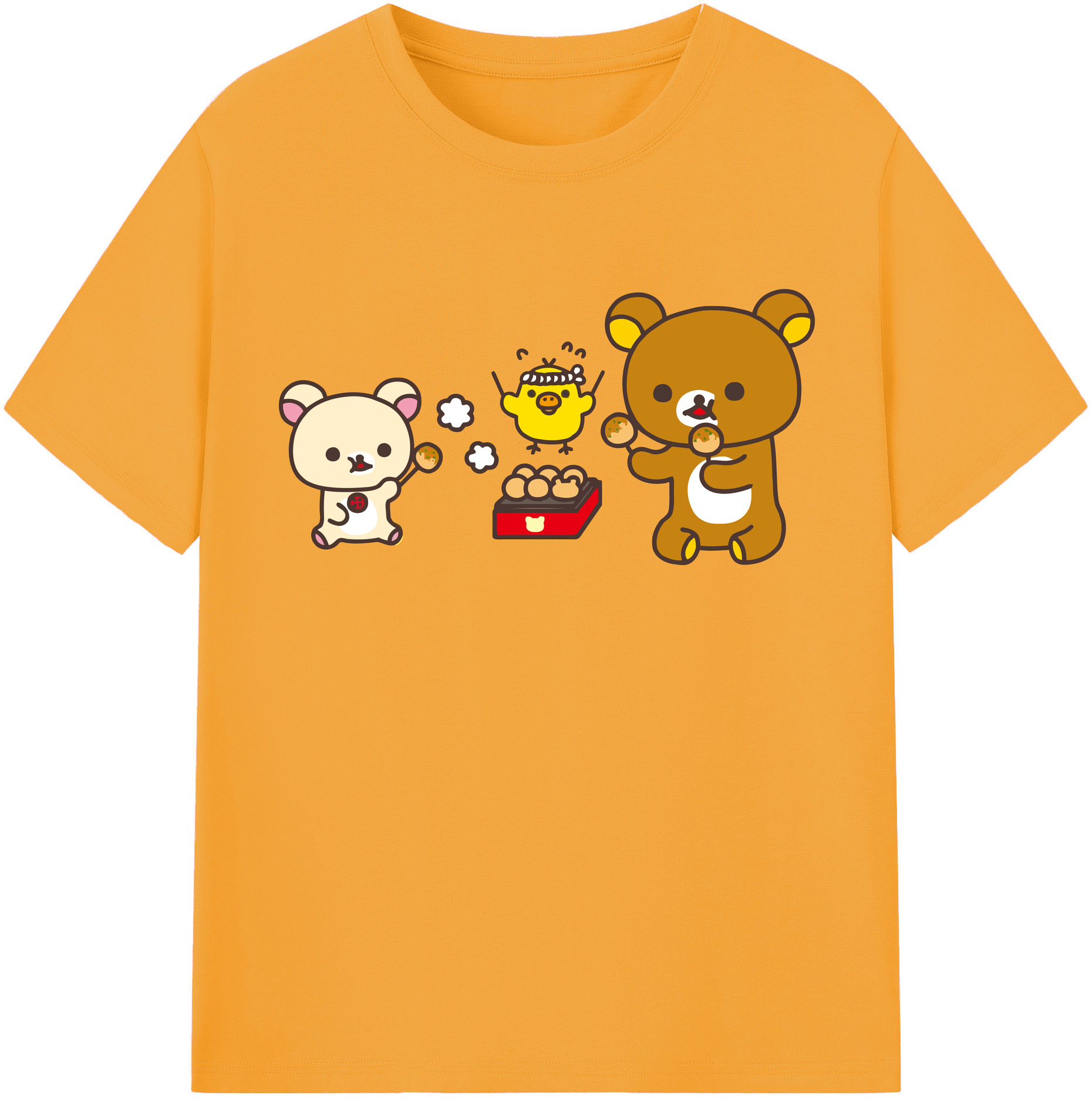 （画像用） リラックマ リラックマ キイロイトリ Rilakkuma Korilakkuma Kiiroitori レディースカジュアルプリントTシャツ（綿100％）