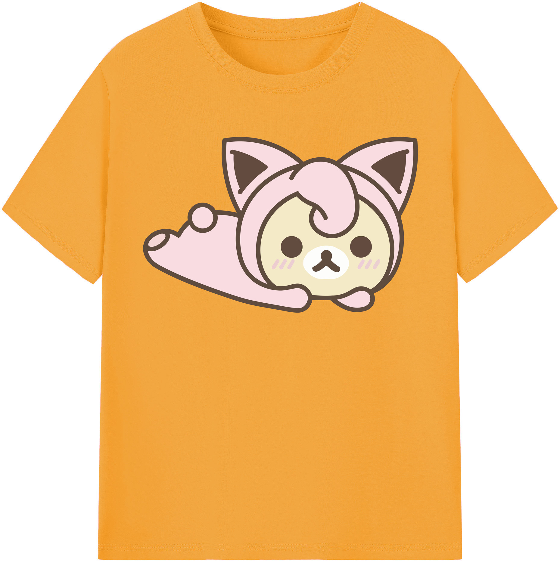 （画像用） リラックマ リラックマ キイロイトリ Rilakkuma Korilakkuma Kiiroitori レディースカジュアルプリントTシャツ（綿100％）