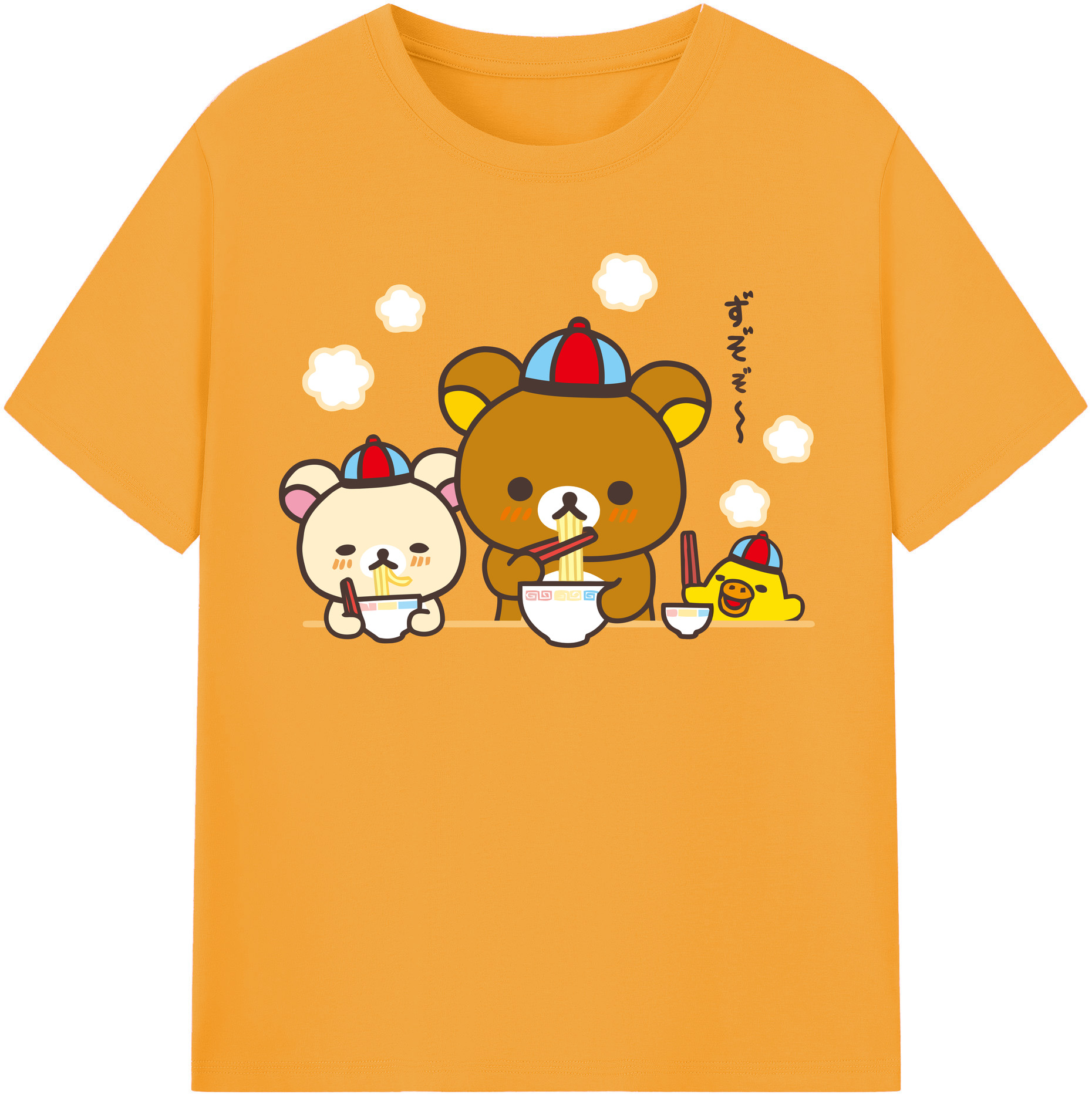 （画像用） リラックマ リラックマ キイロイトリ Rilakkuma Korilakkuma Kiiroitori レディースカジュアルプリントTシャツ（綿100％）