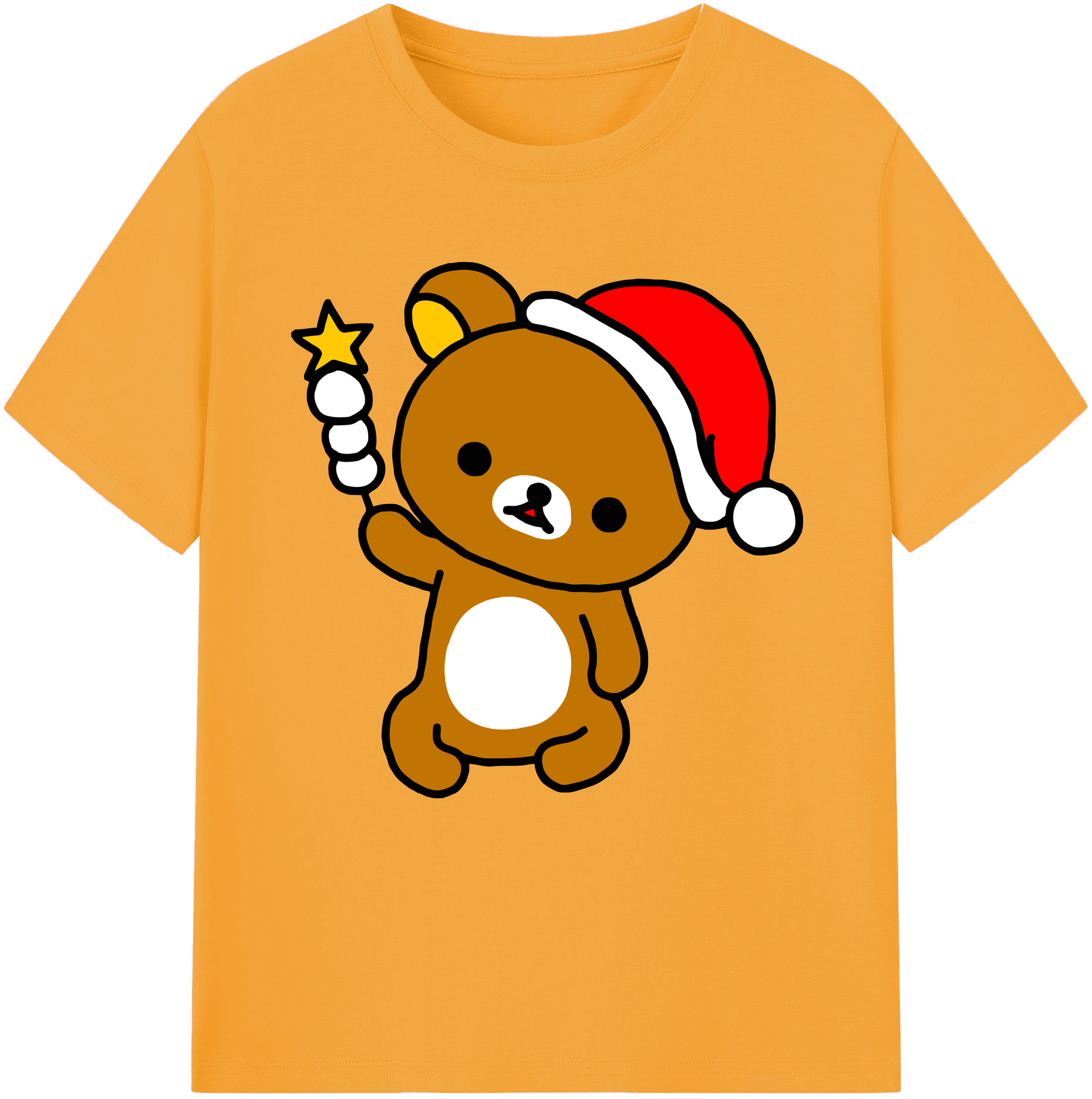 （画像用） リラックマ リラックマ キイロイトリ Rilakkuma Korilakkuma Kiiroitori レディースカジュアルプリントTシャツ（綿100％）