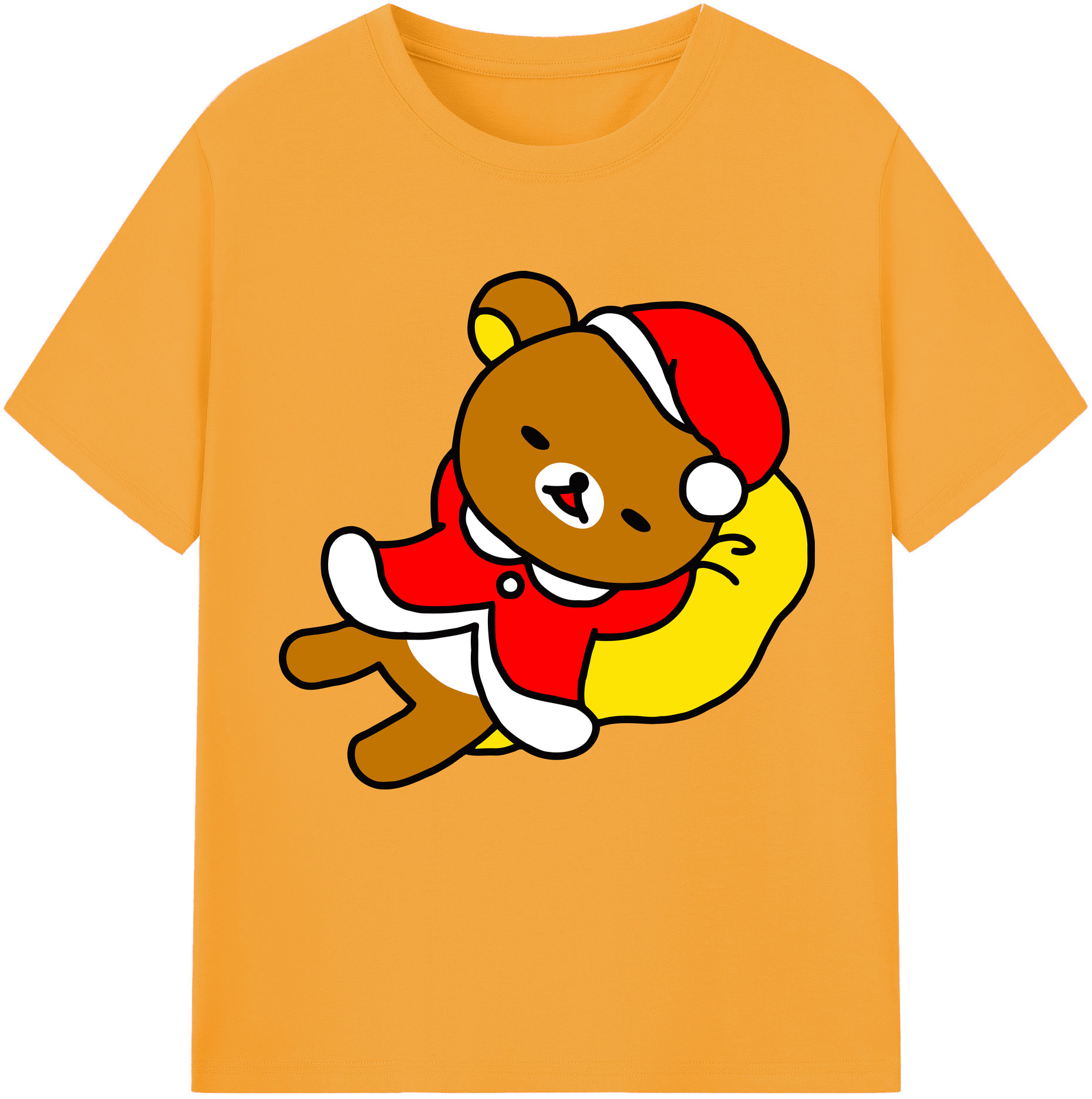 （画像用） リラックマ リラックマ キイロイトリ Rilakkuma Korilakkuma Kiiroitori レディースカジュアルプリントTシャツ（綿100％）